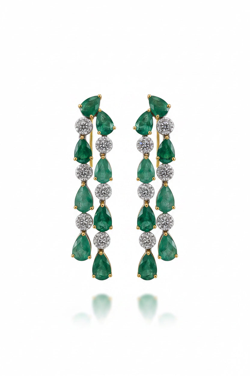 Emerald Dew Drop Danglers
