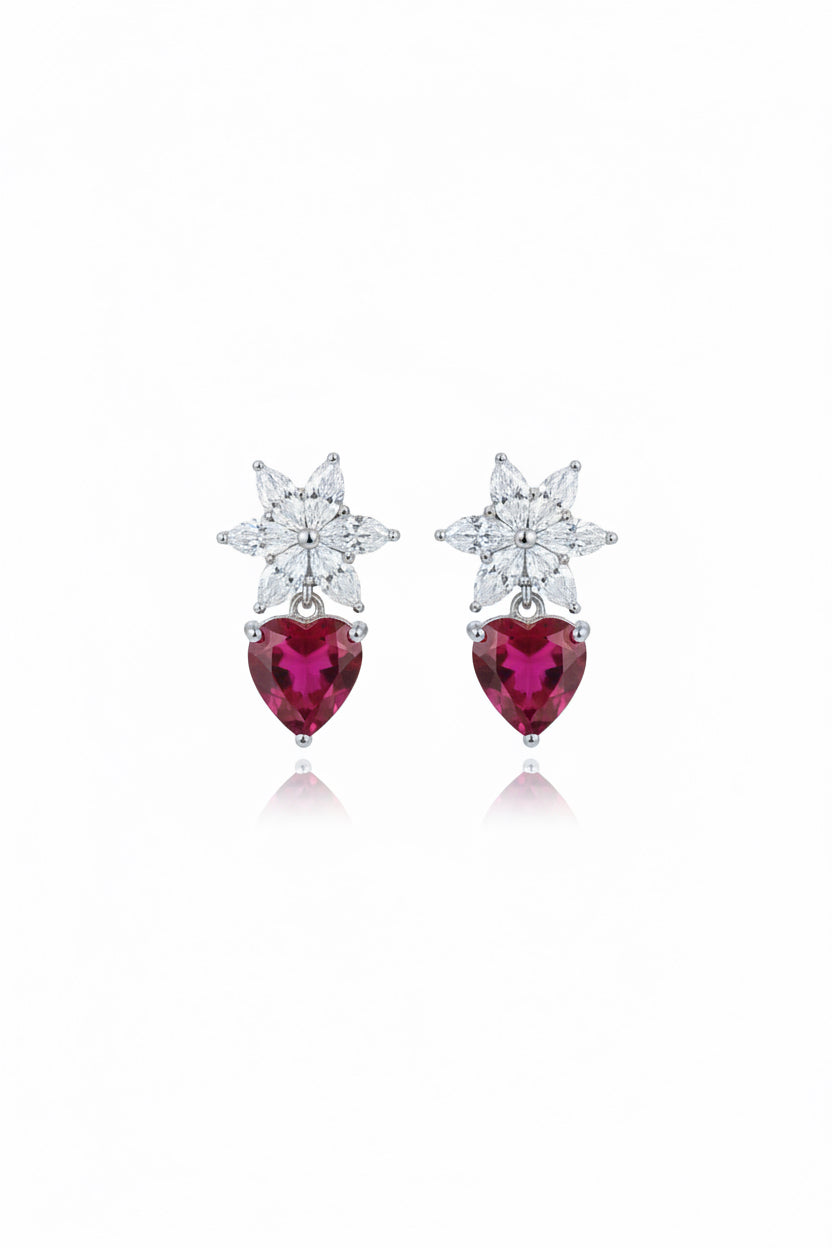 Ruby Blossom Diamond Studs