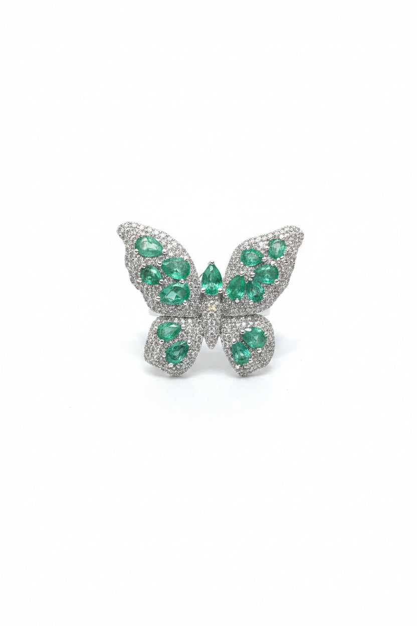 Emerald butterfly Ring