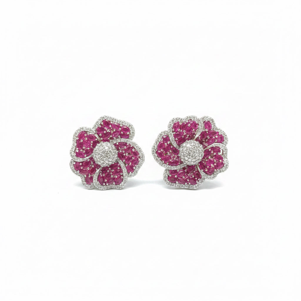 Ruby Flora Diamond Studs
