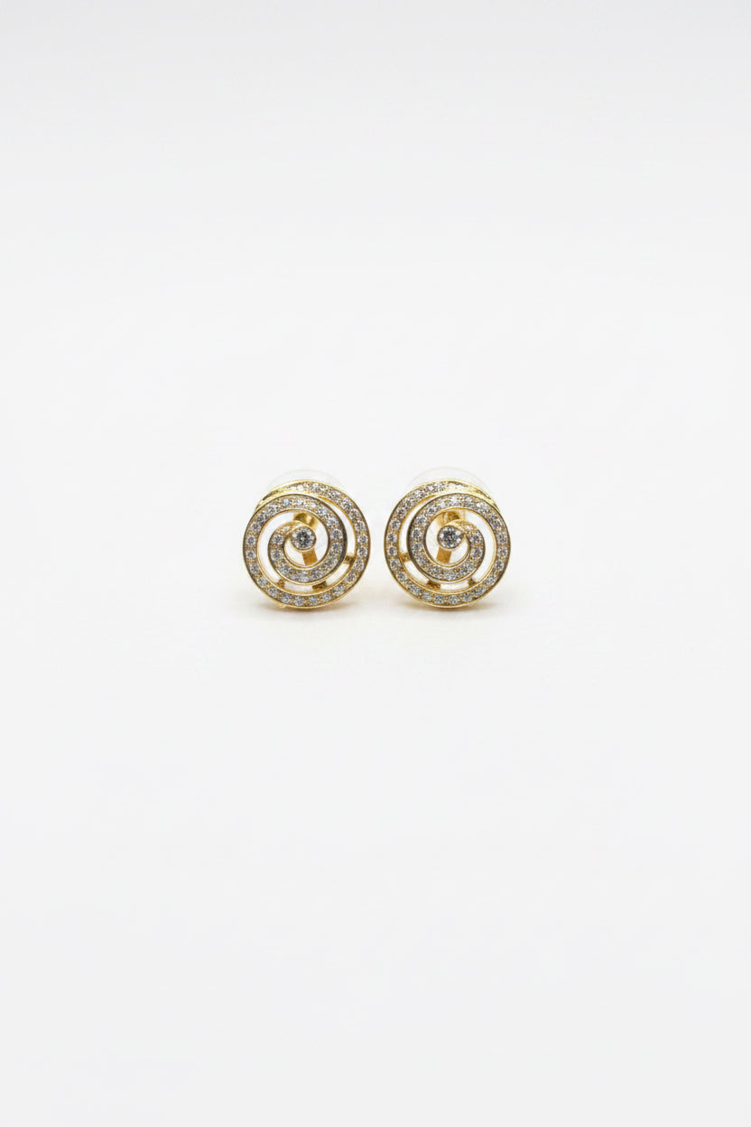 Elegant Spiral Diamond Studs