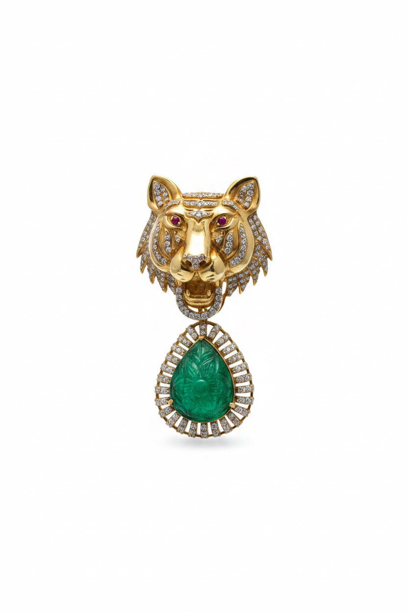 Emerald panther broch