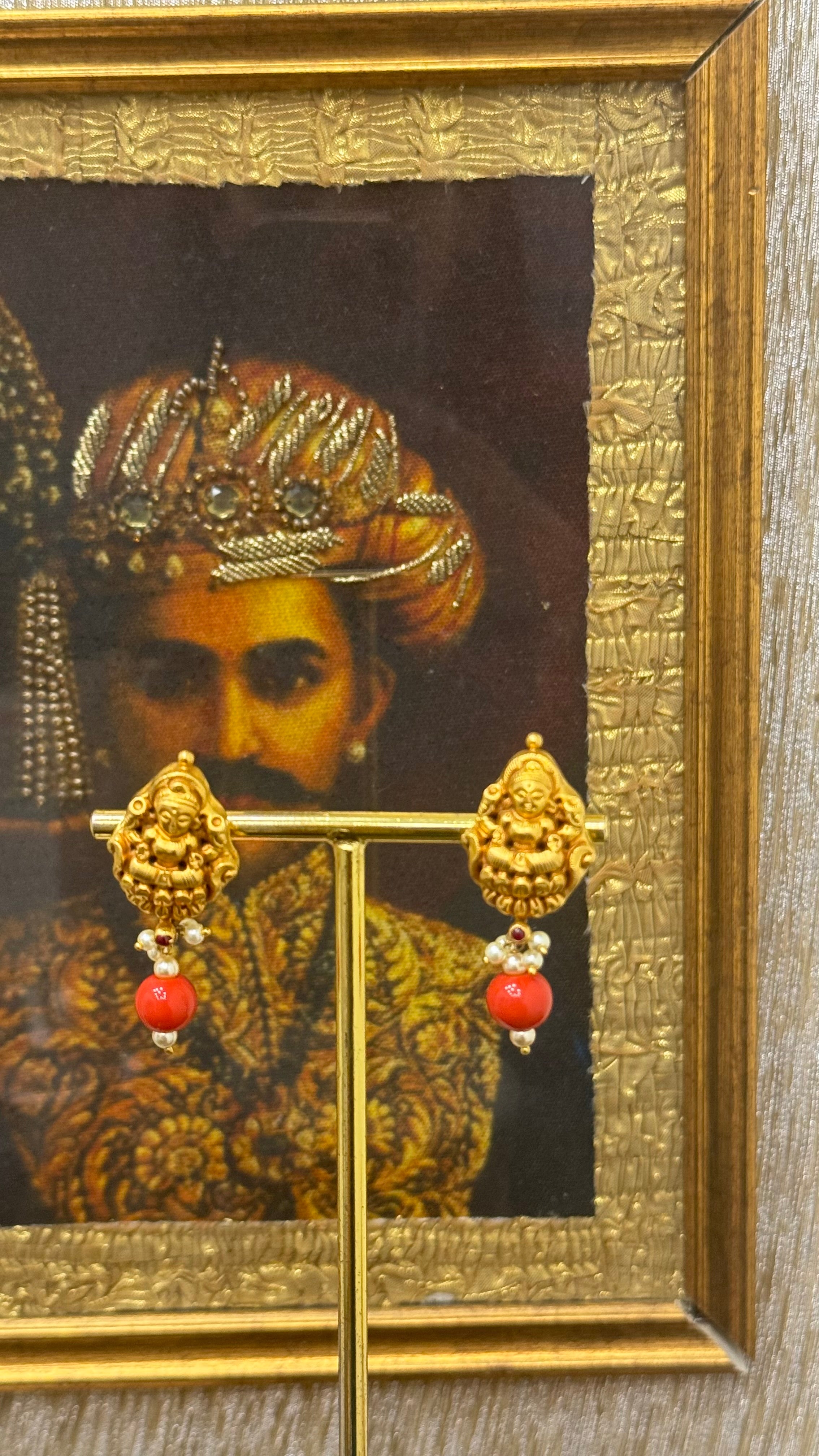 Lakshmi Coral Jhumki Drops