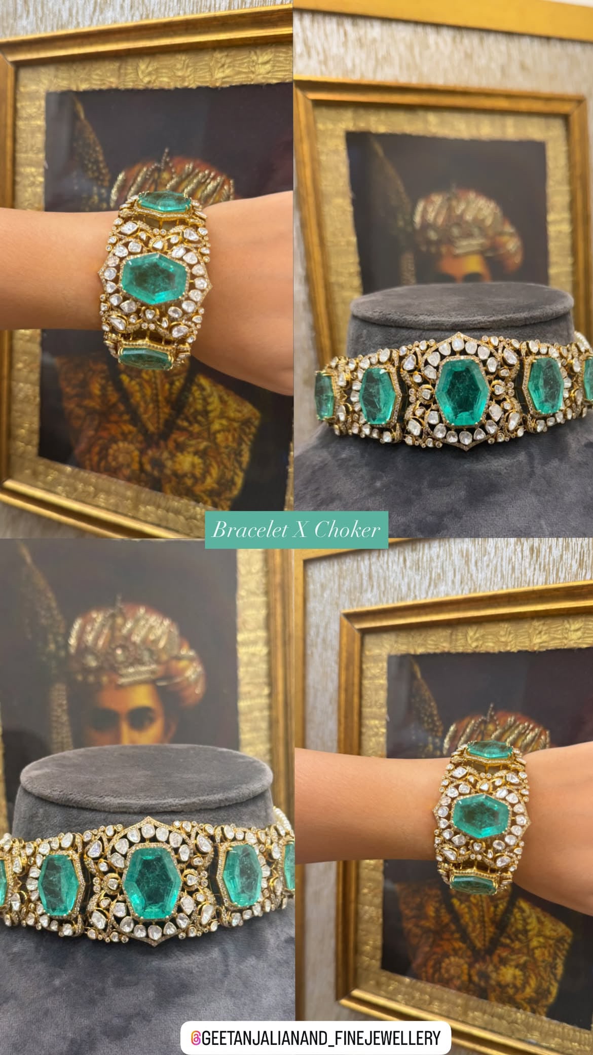 Emerald Polki Bracelet & Choker