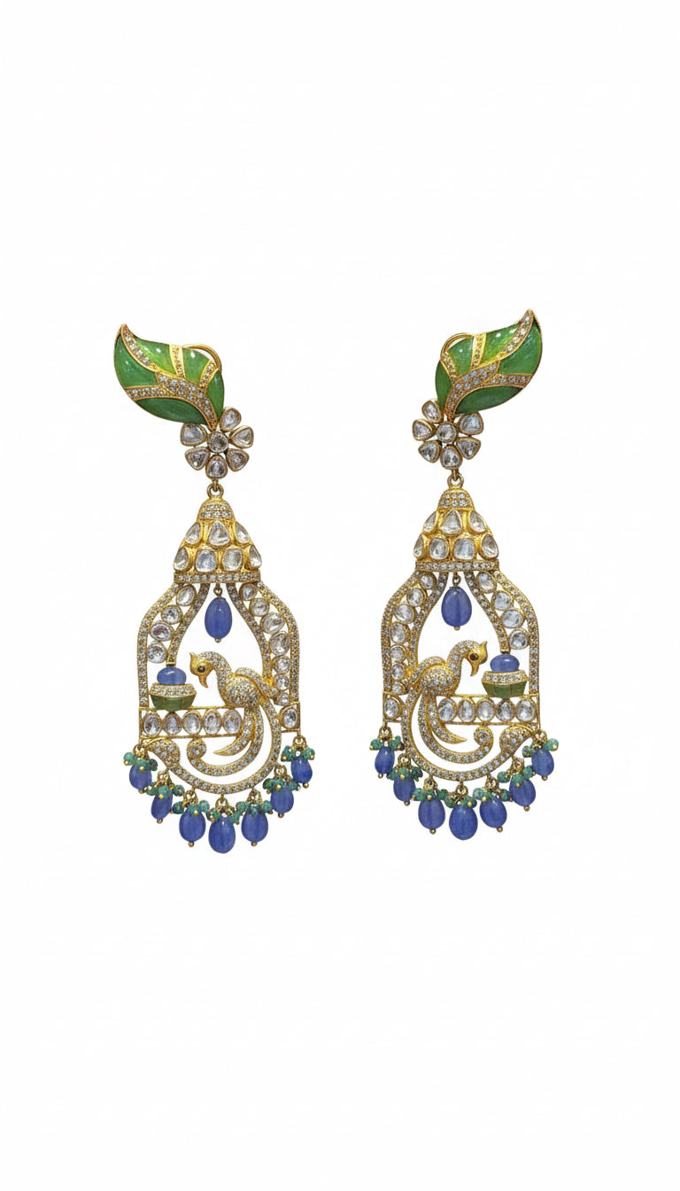 Peacock Polki Dangler