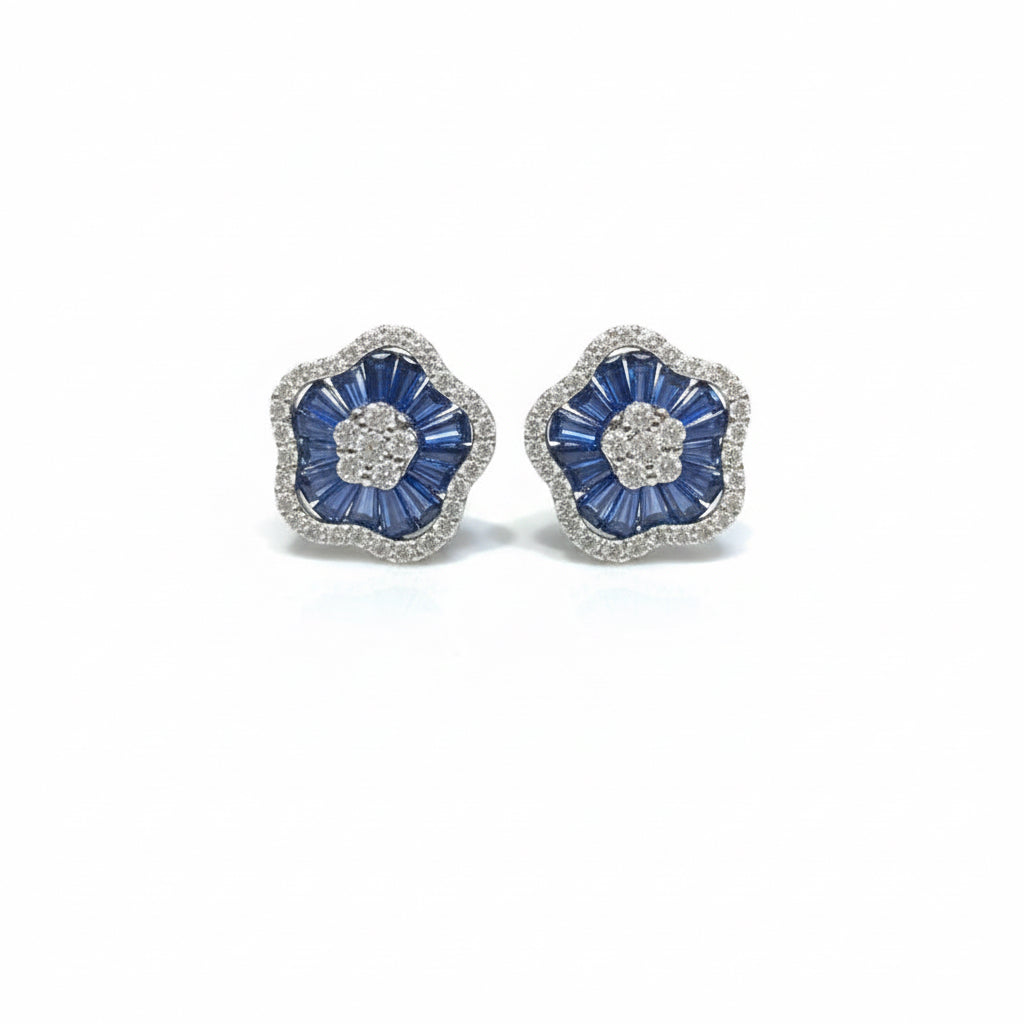 Blue Lotus Diamond Studs