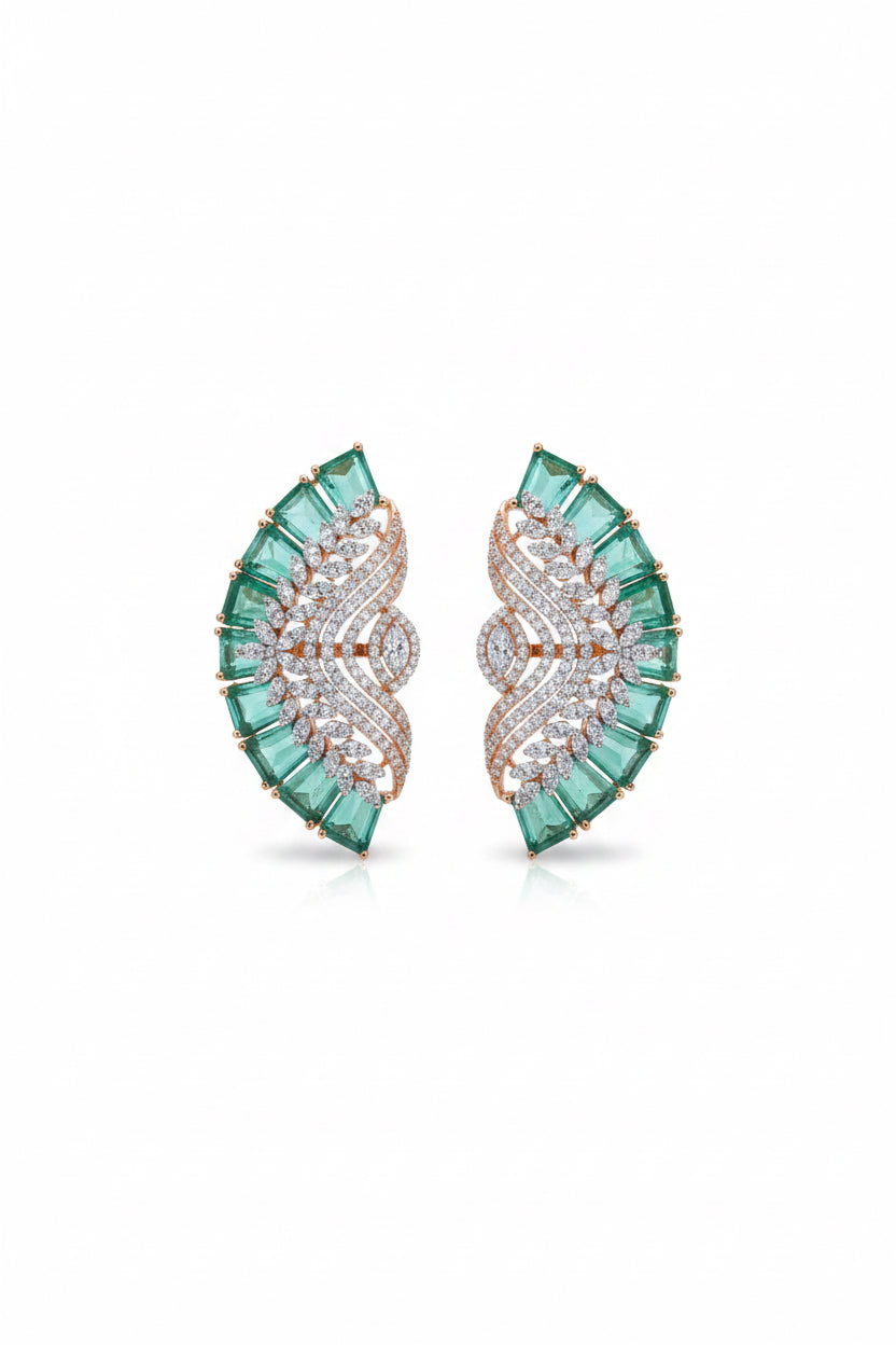 Emerald Wave Luxe Studs