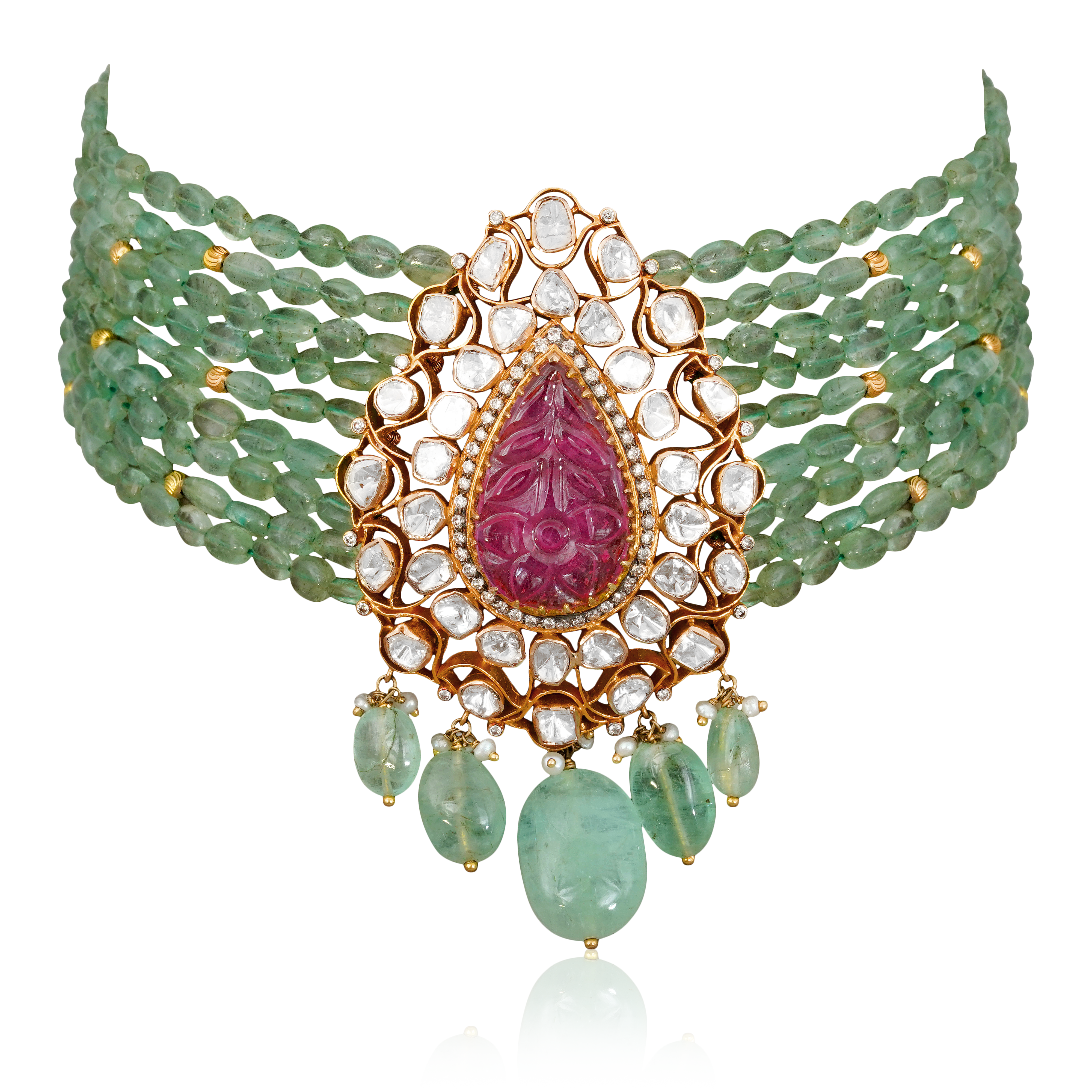 Scarlet Starlight Polki Choker