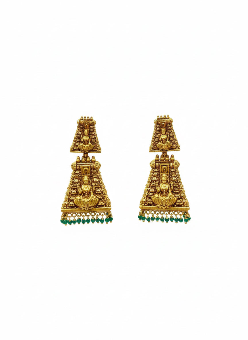 Temple Lakshmi Gopuram Earrings