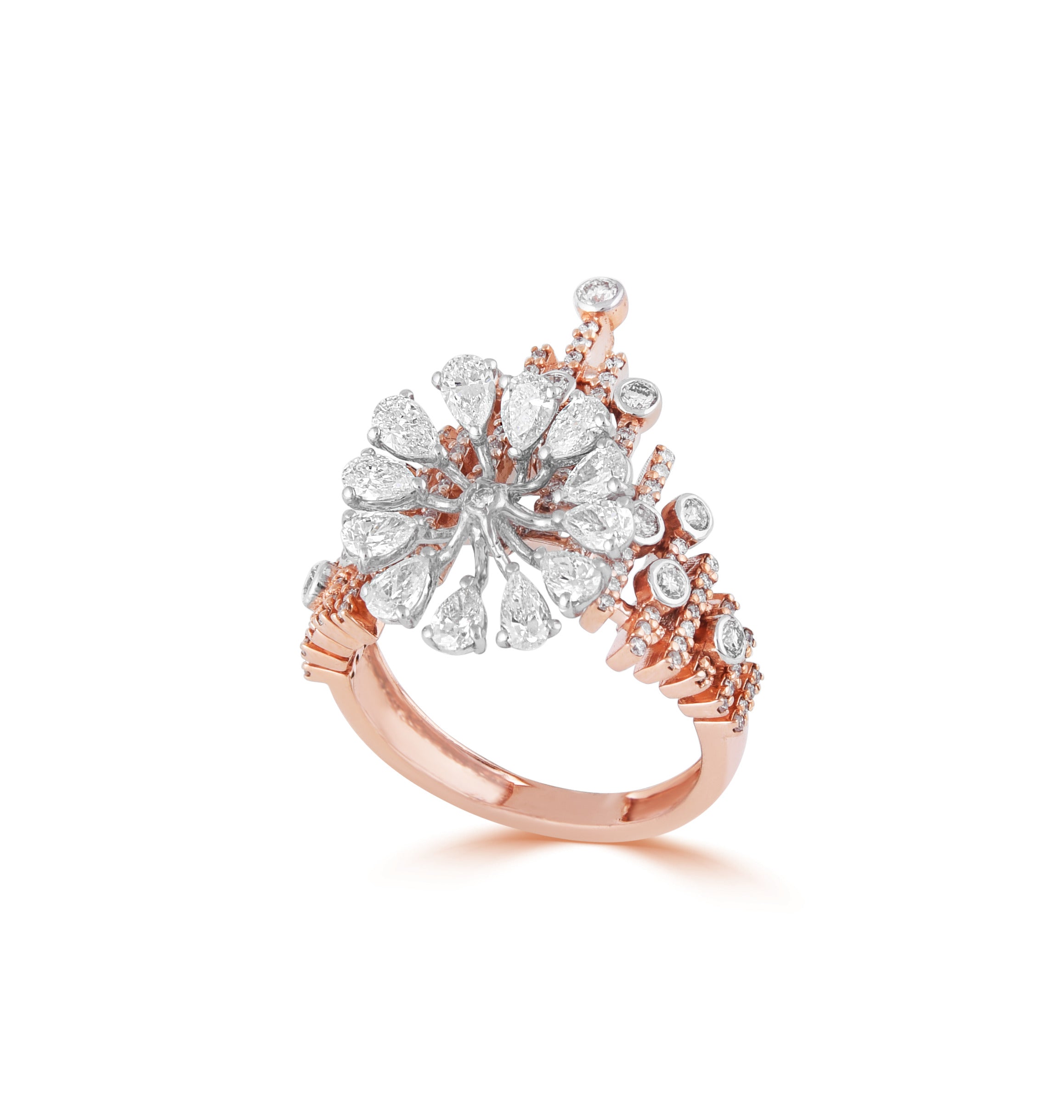 Rosegold chandelier ring