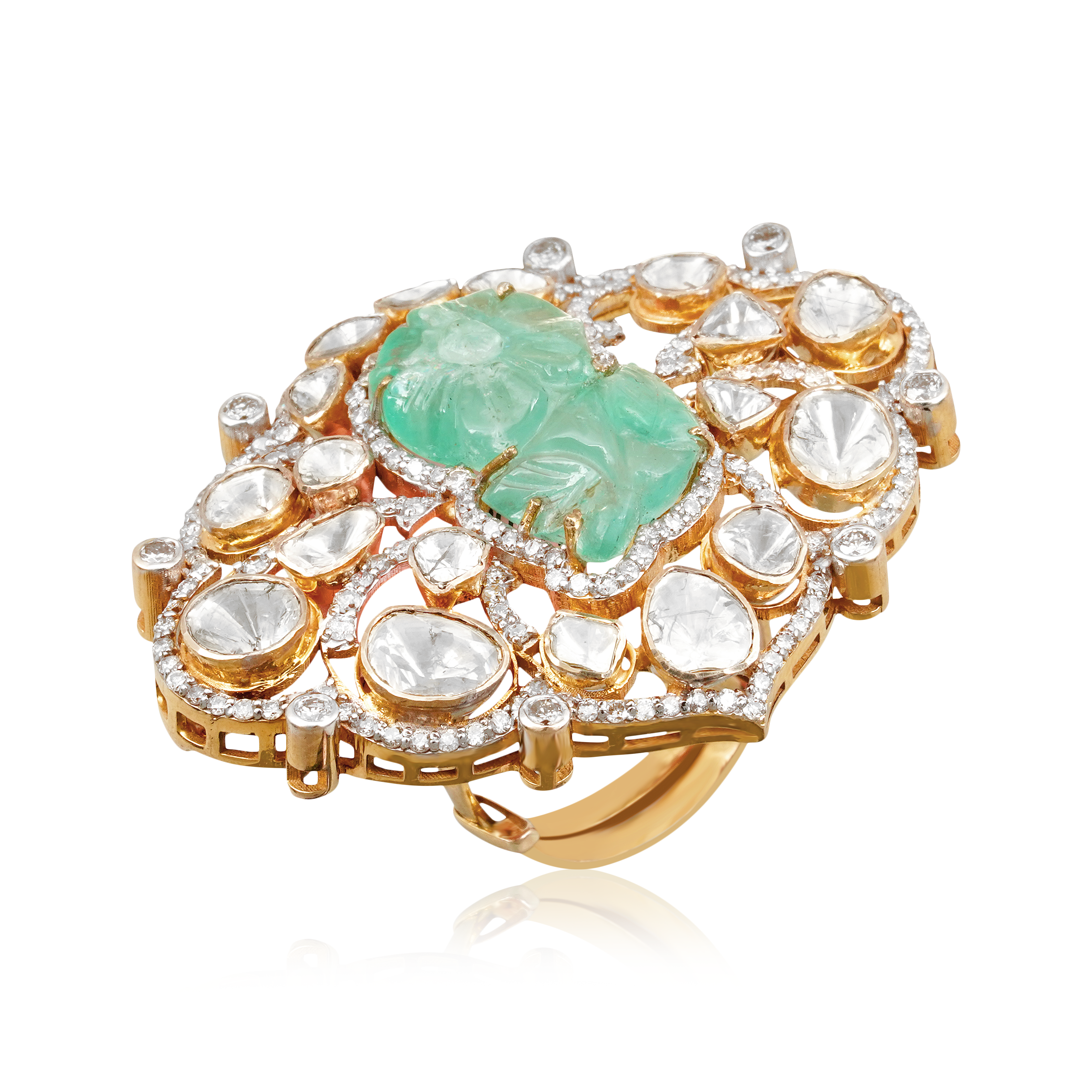 Russian emerald diomond ring