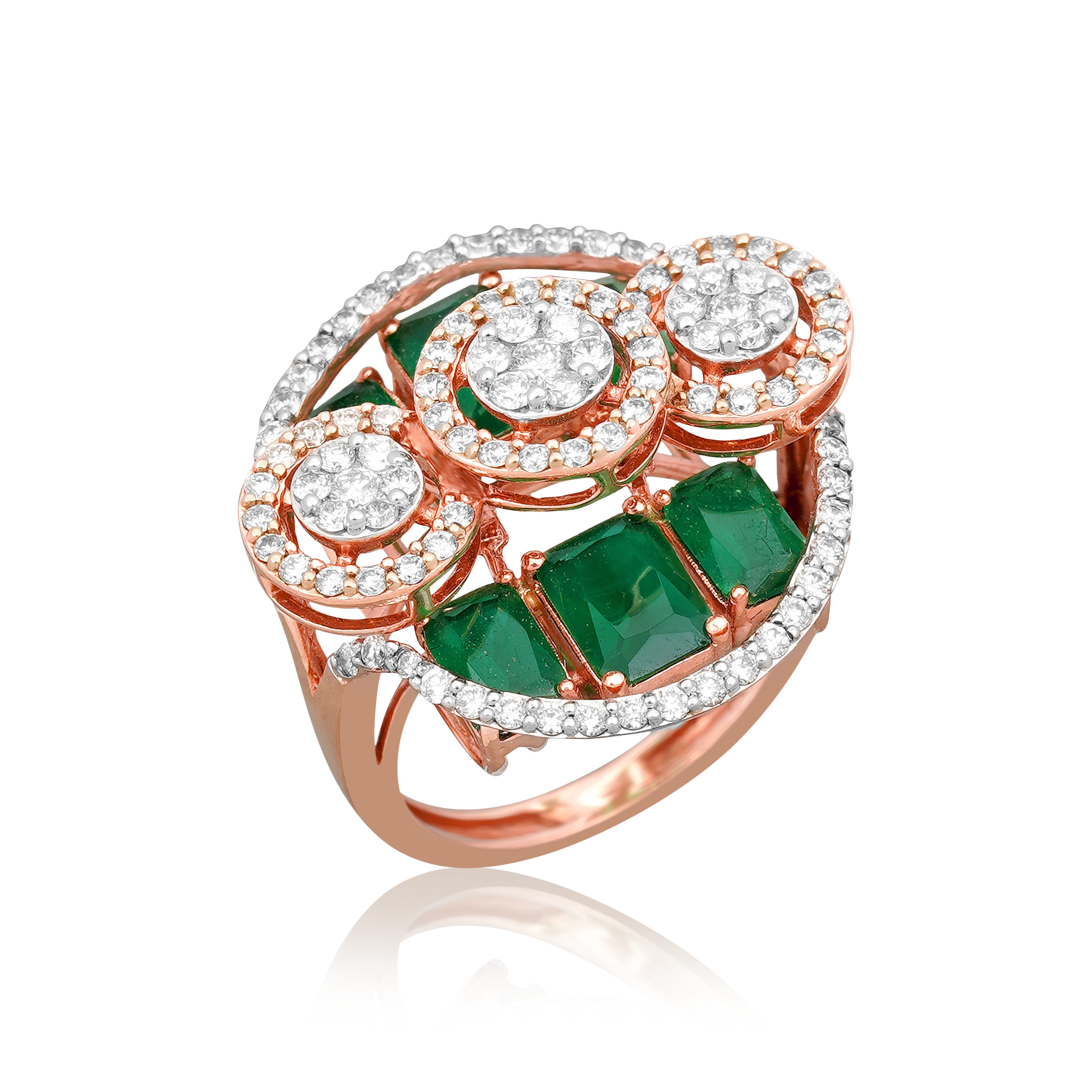 TREFOIL EMARALD WHISPERS RING