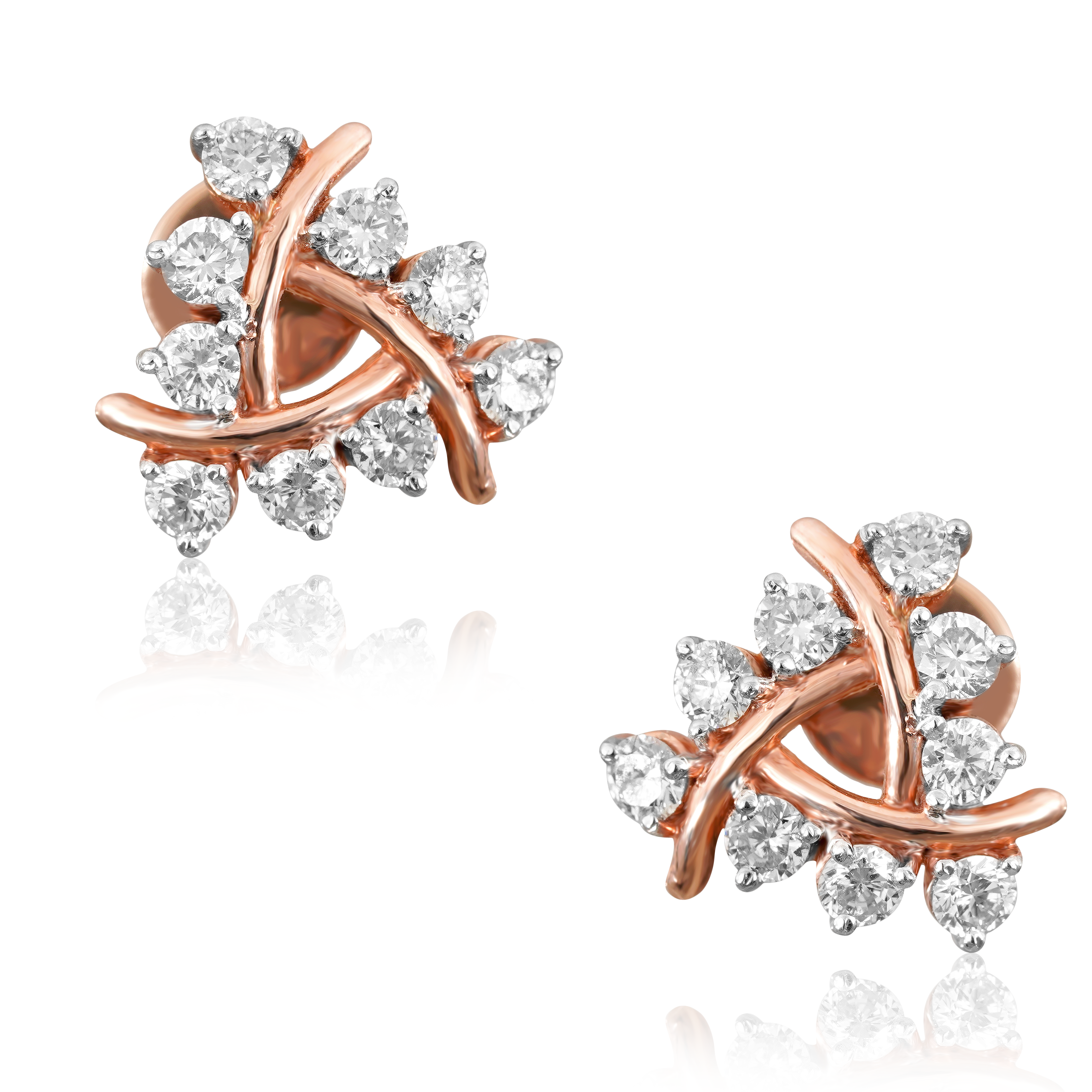Triple diamond earrings