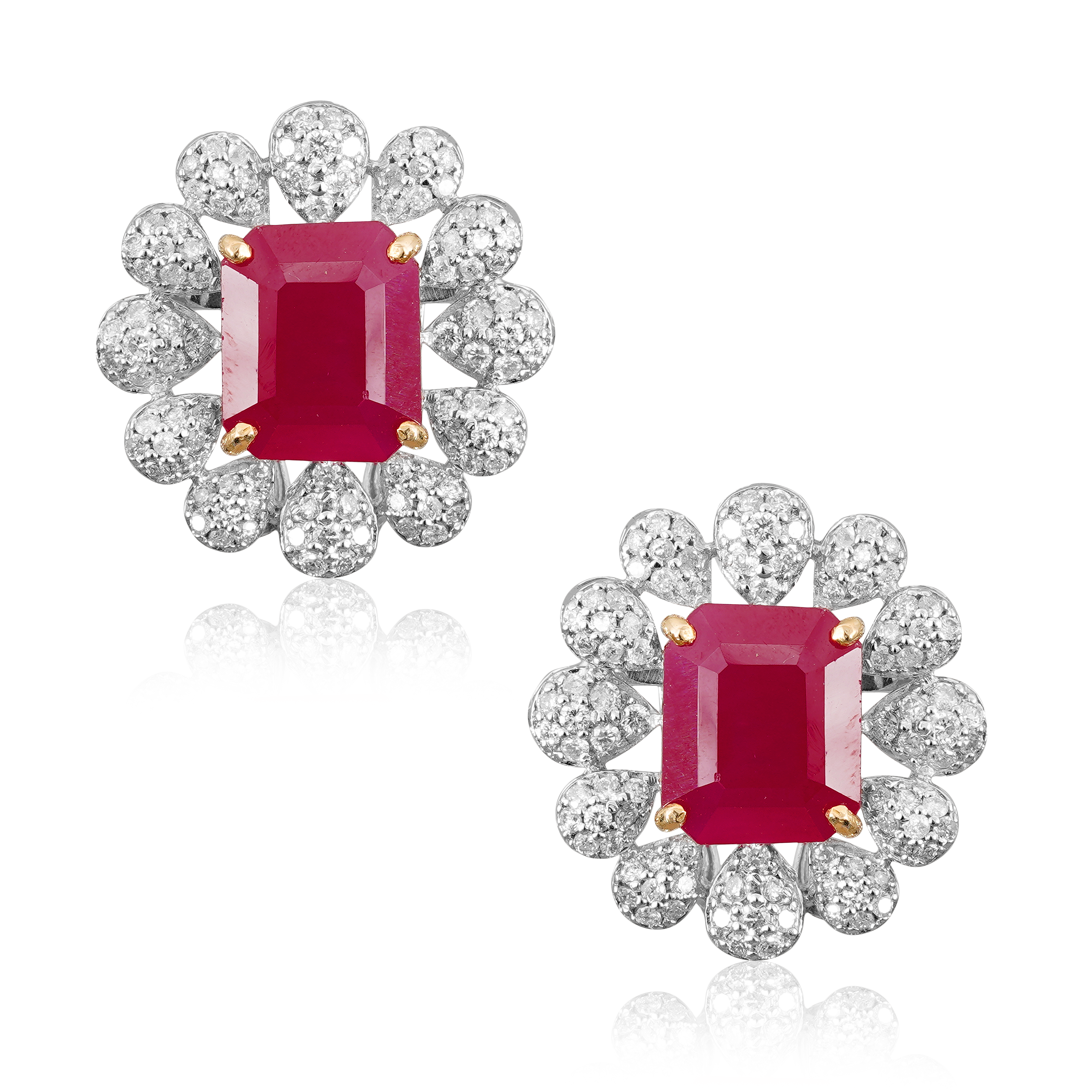 Red Ruby dazzling diomond earrings