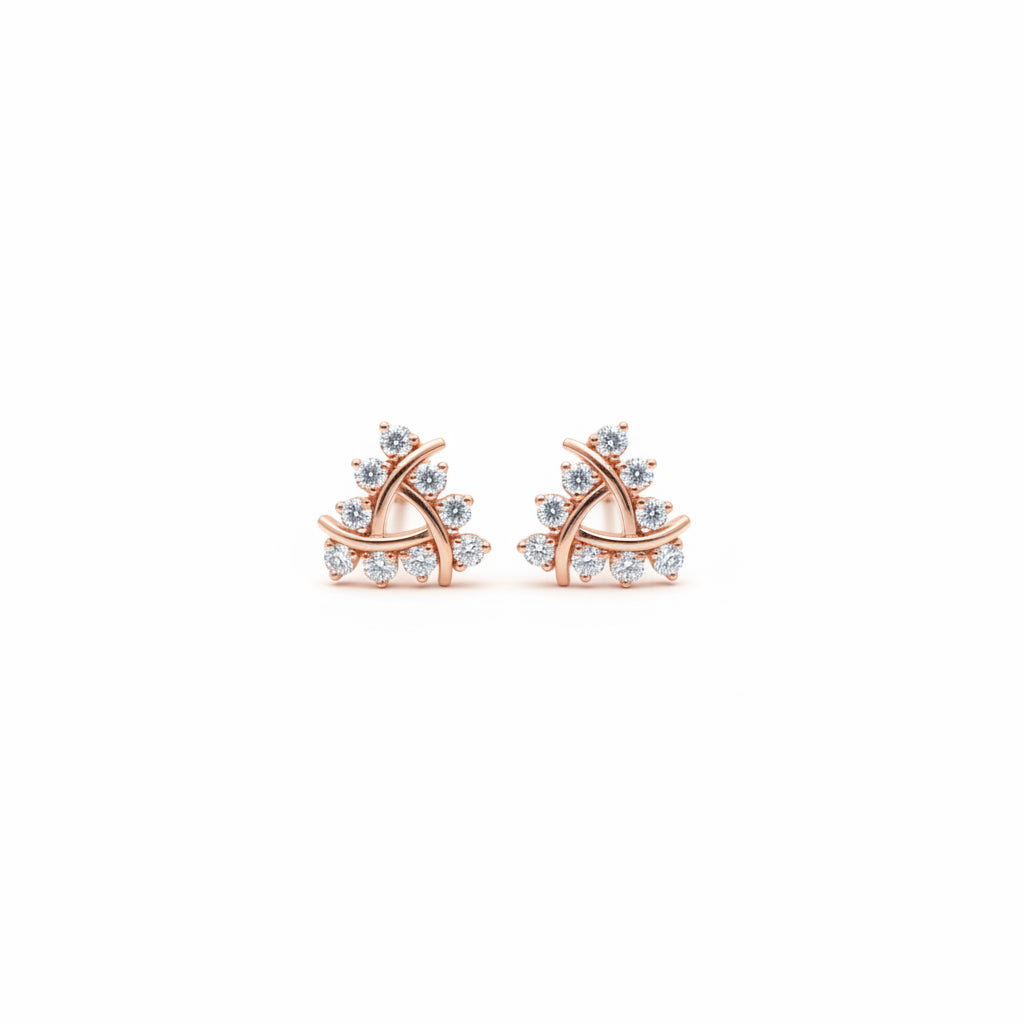 Rose Gold Floral Knot Studs