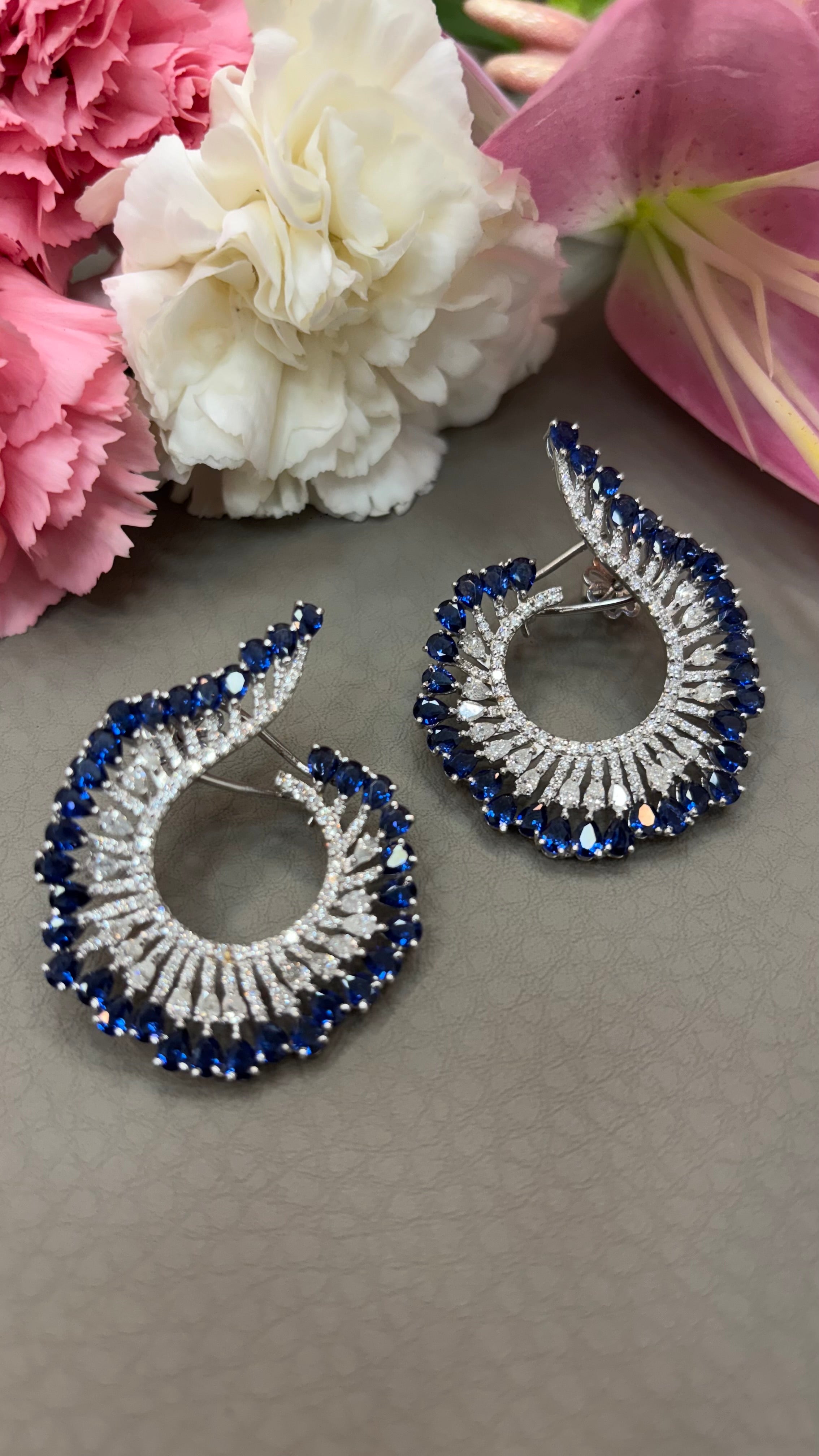 Blue Swirl Hoops
