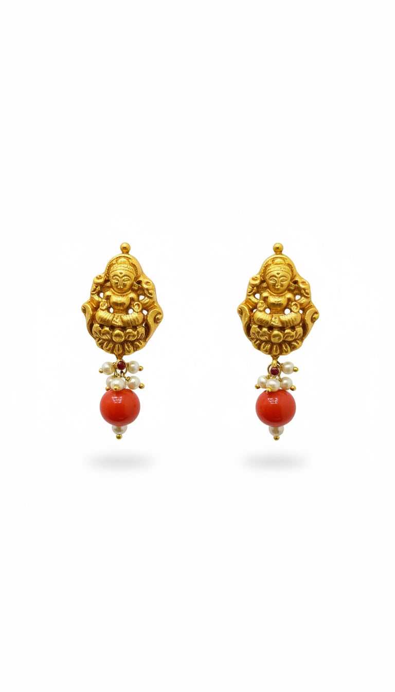Lakshmi Coral Jhumki Drops