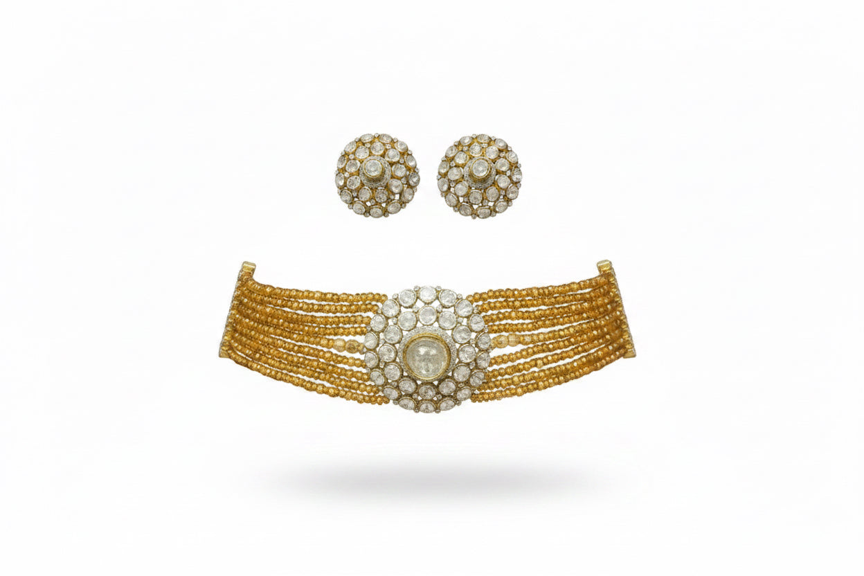 Golden Orbit Polki Choker