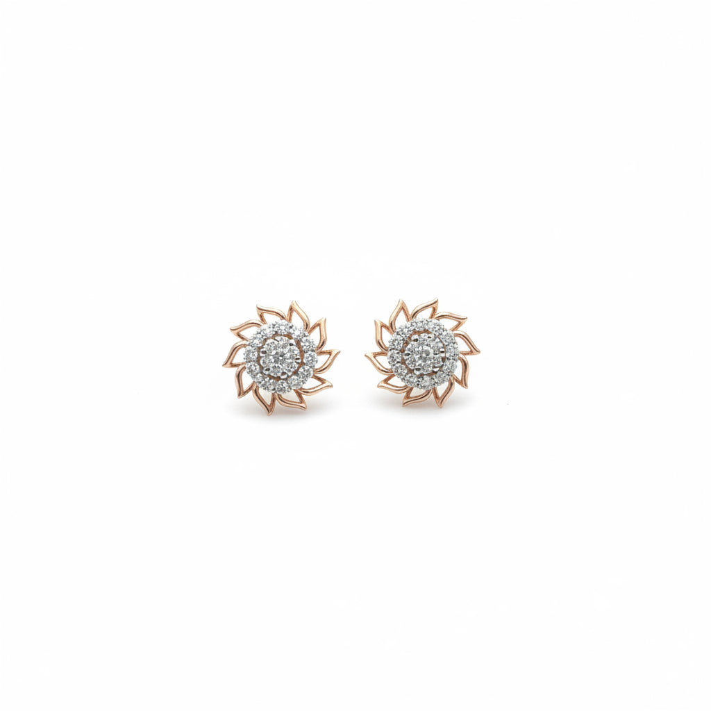 Floral diamond studs