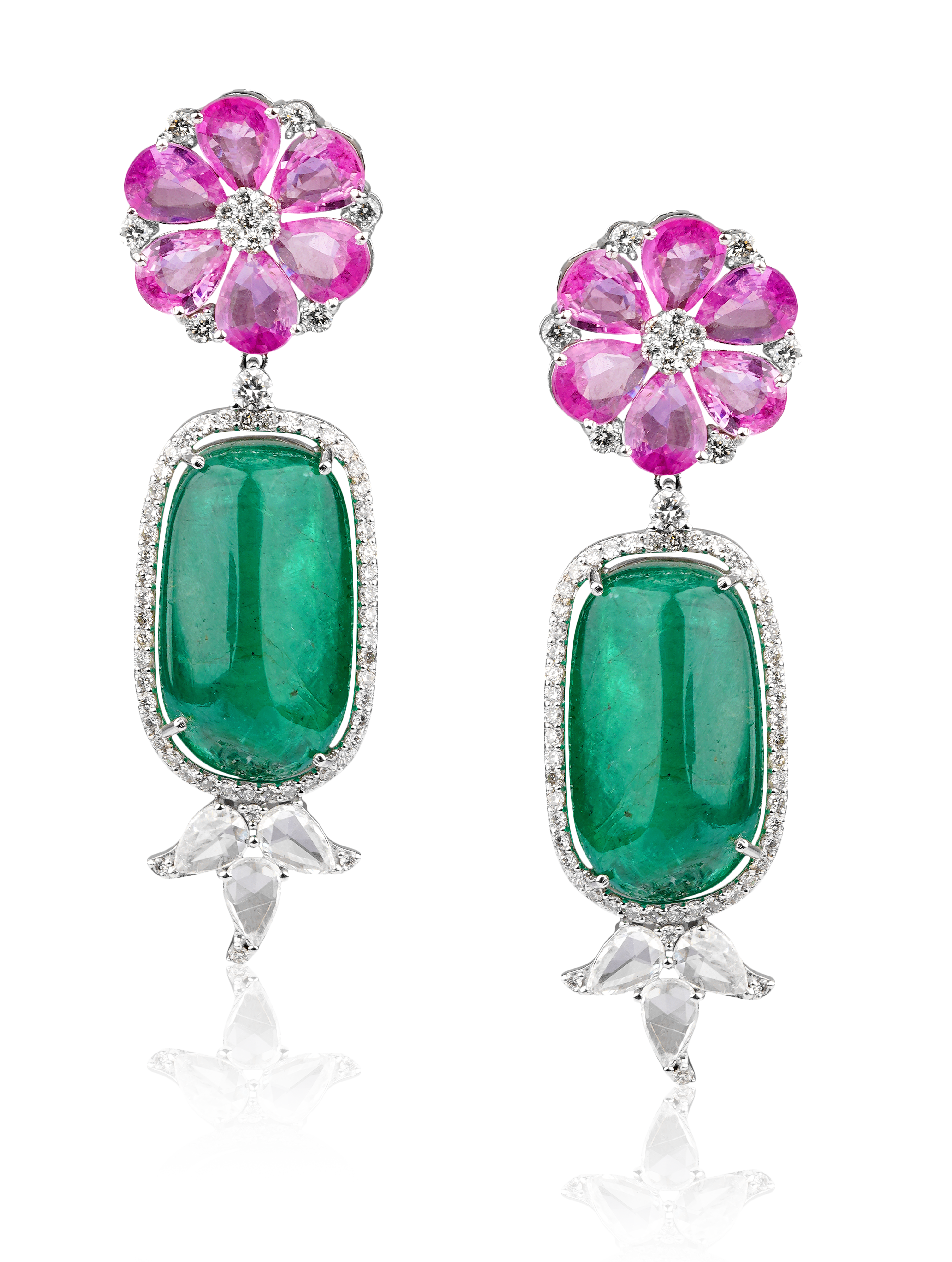 Aria Emerald Rose Earrings