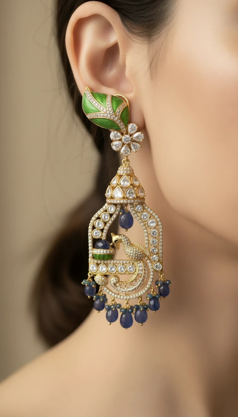 Peacock Polki Dangler