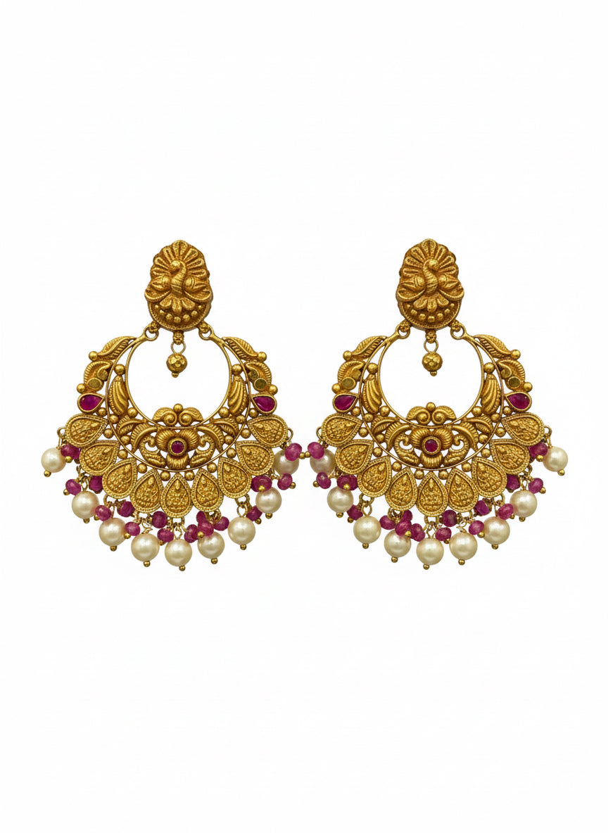 Ruby Droplets Chandbali