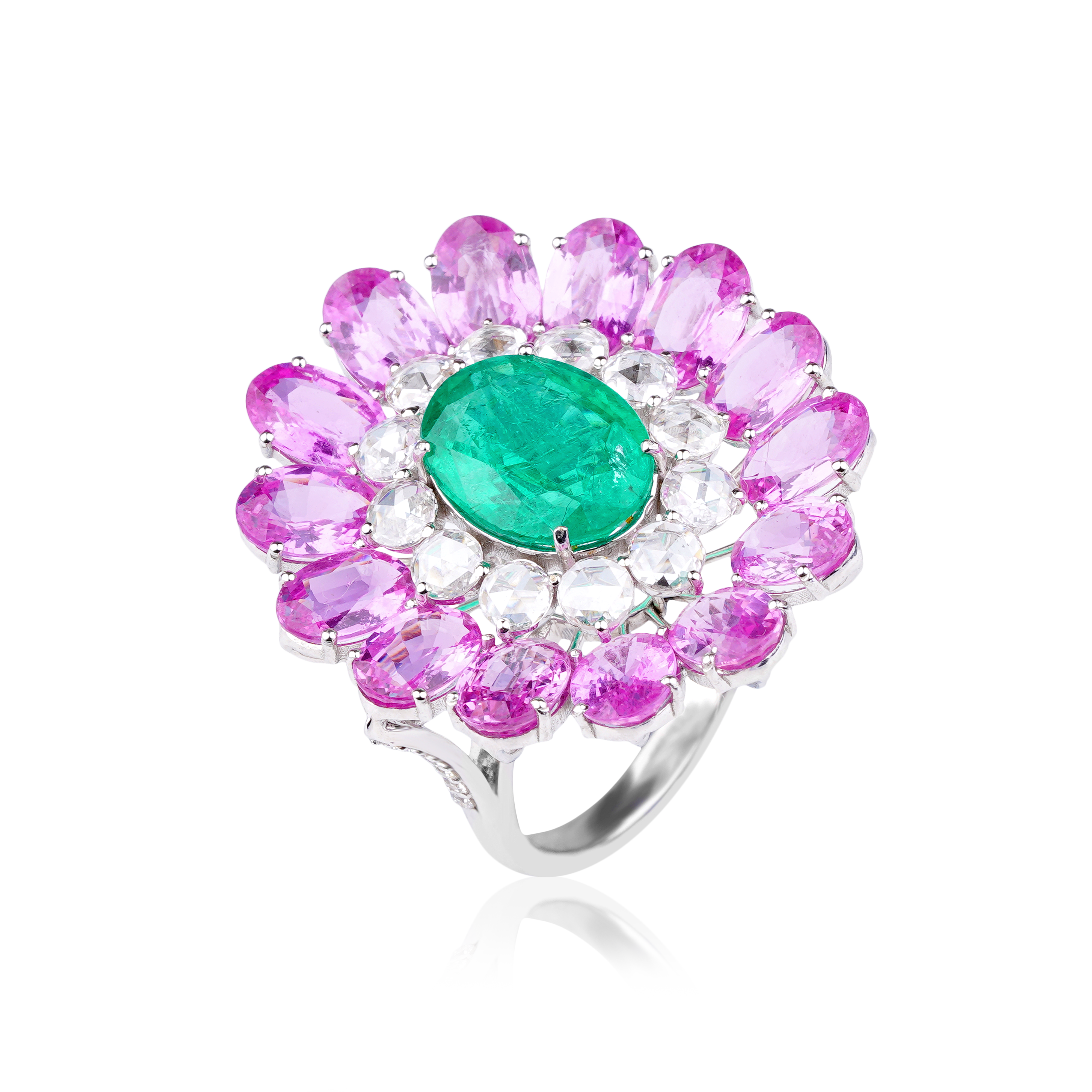 Émeraude Fleurs Ring