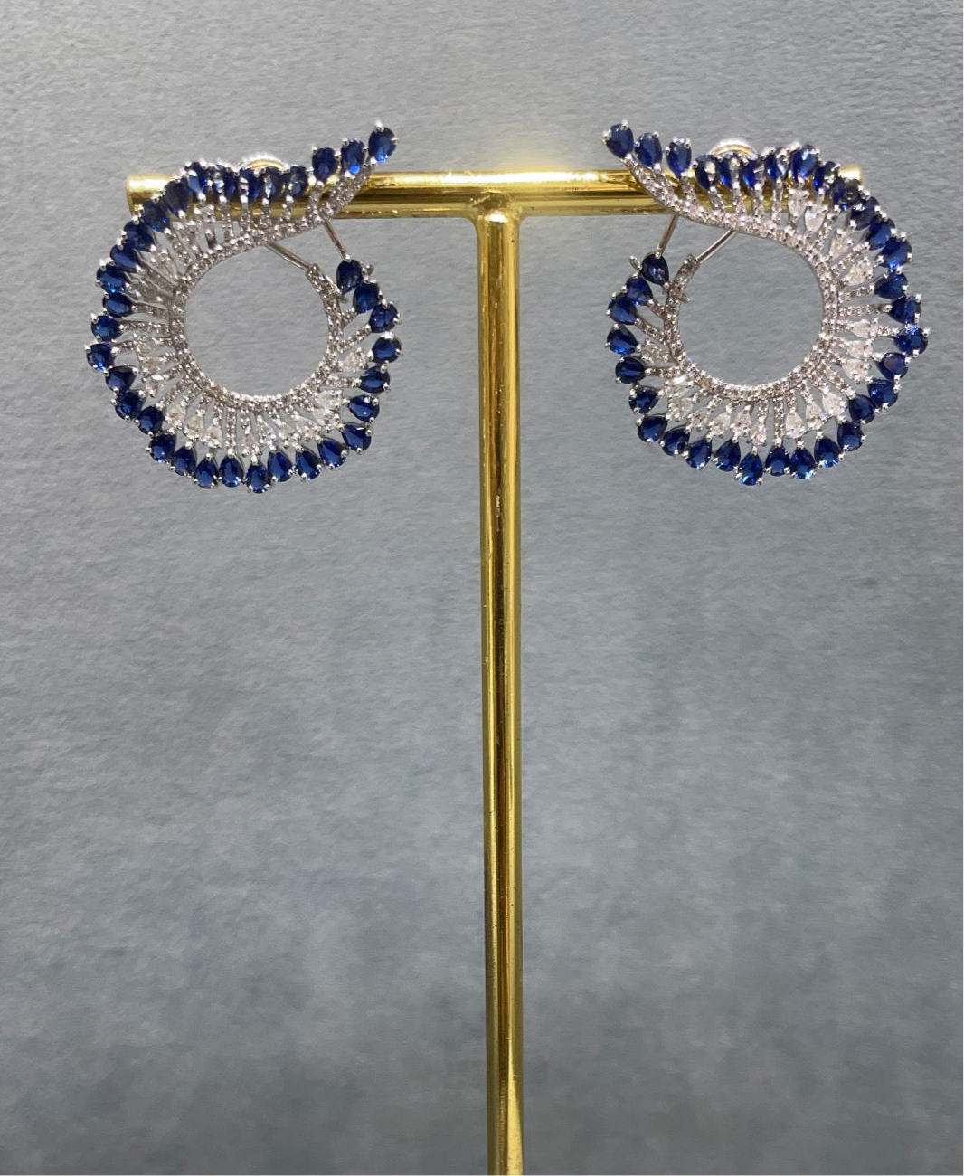 Blue Swirl Hoops