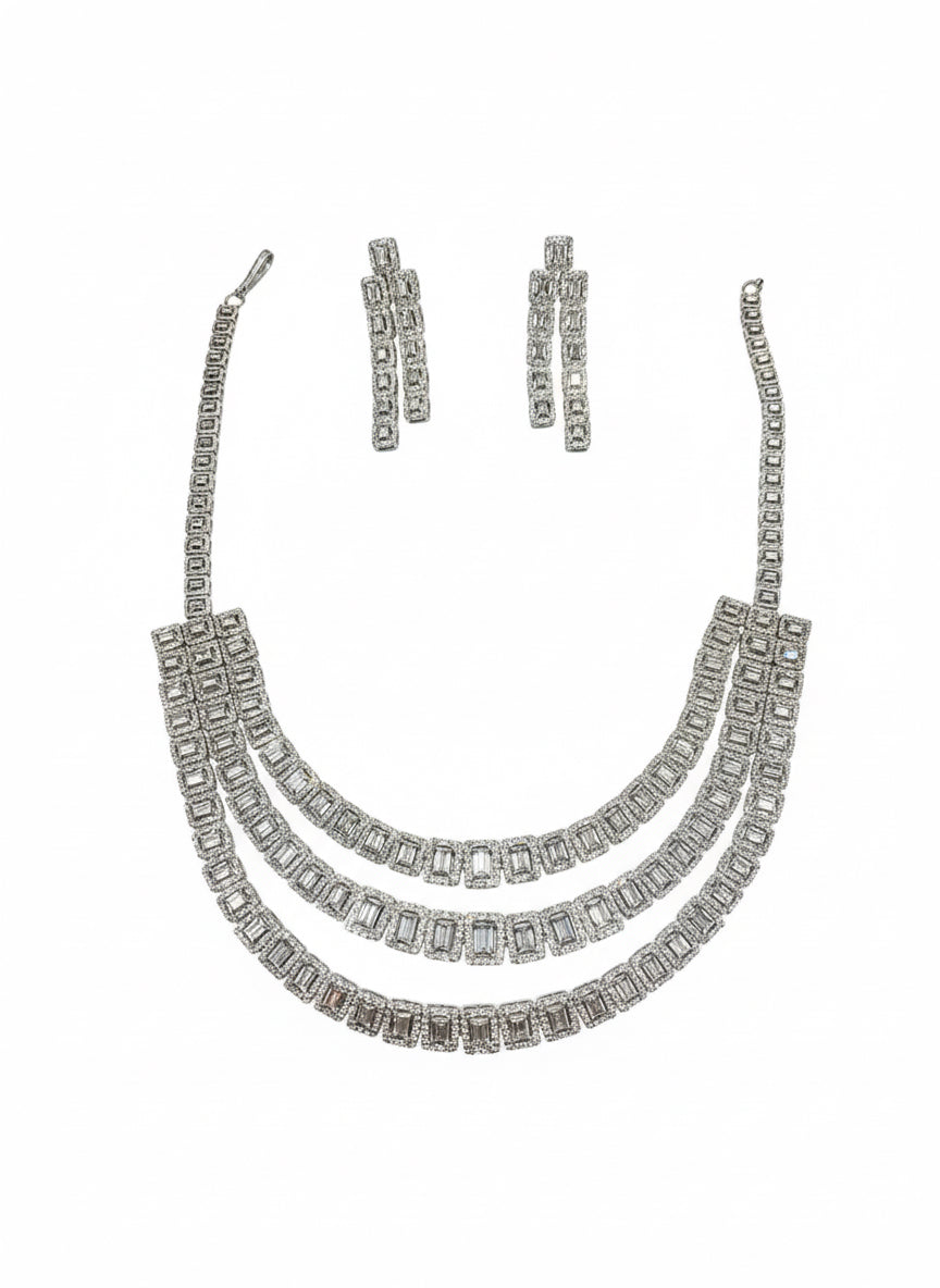 Regal Emerald-Cut Diamond Set