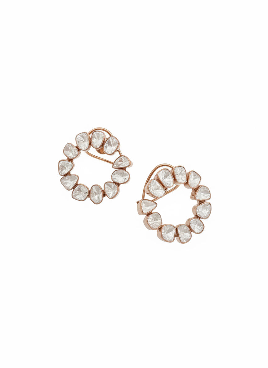Polki Loop Stud Earrings
