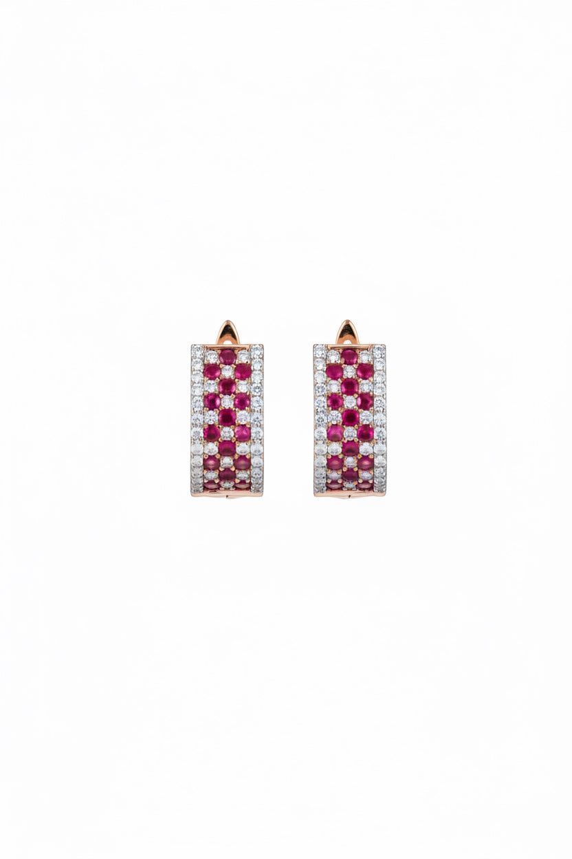Ruby Diamond Studs