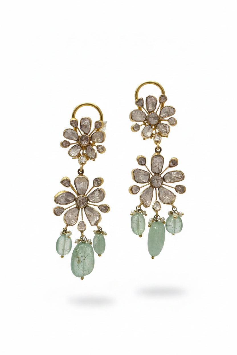Amelia Emerald and Pearl Set