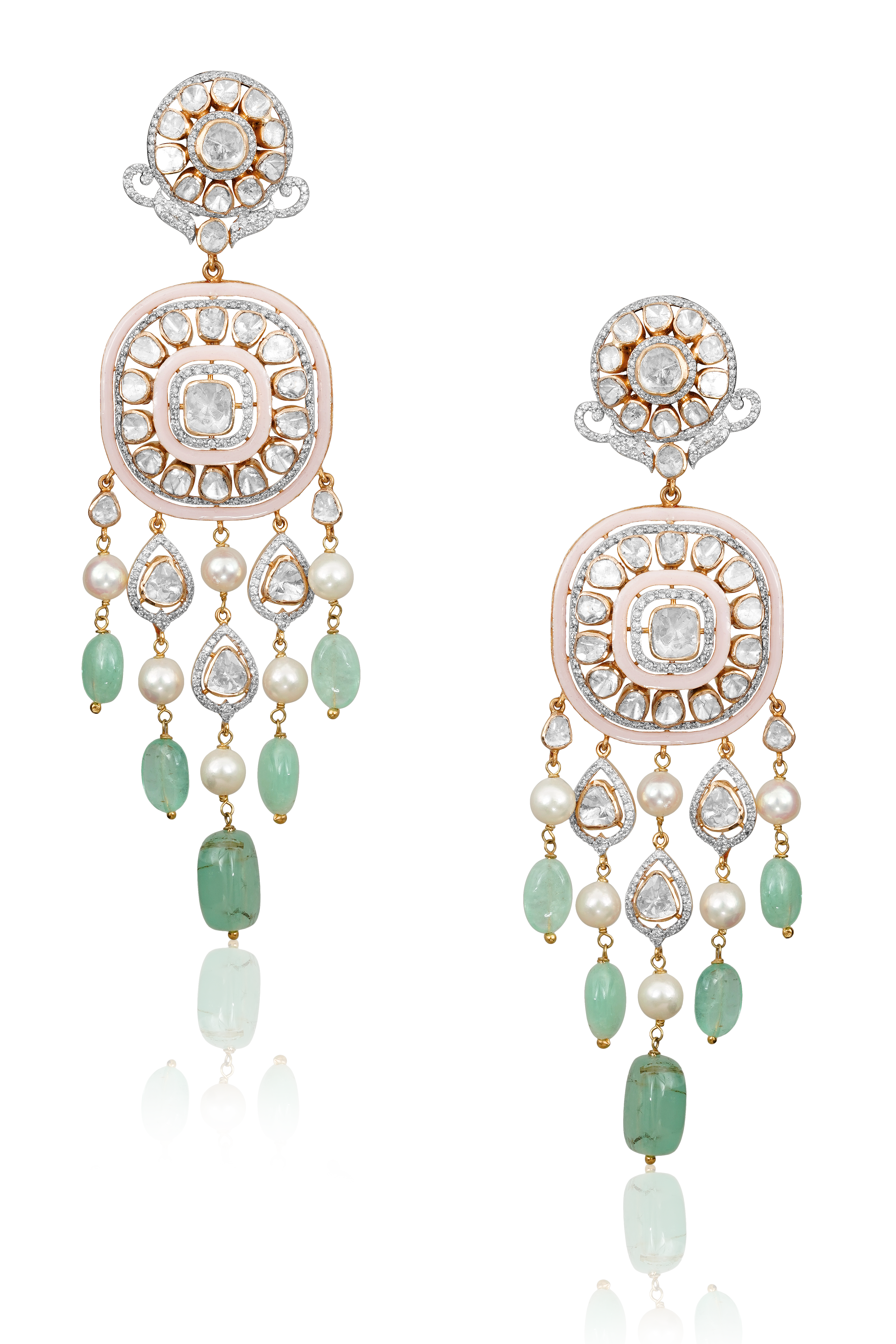 Hailey Emerald and Polki Diamond Set