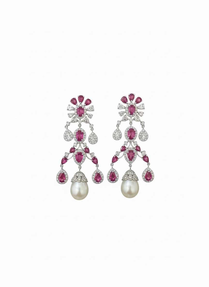 Ruby Glam Drop Earrings