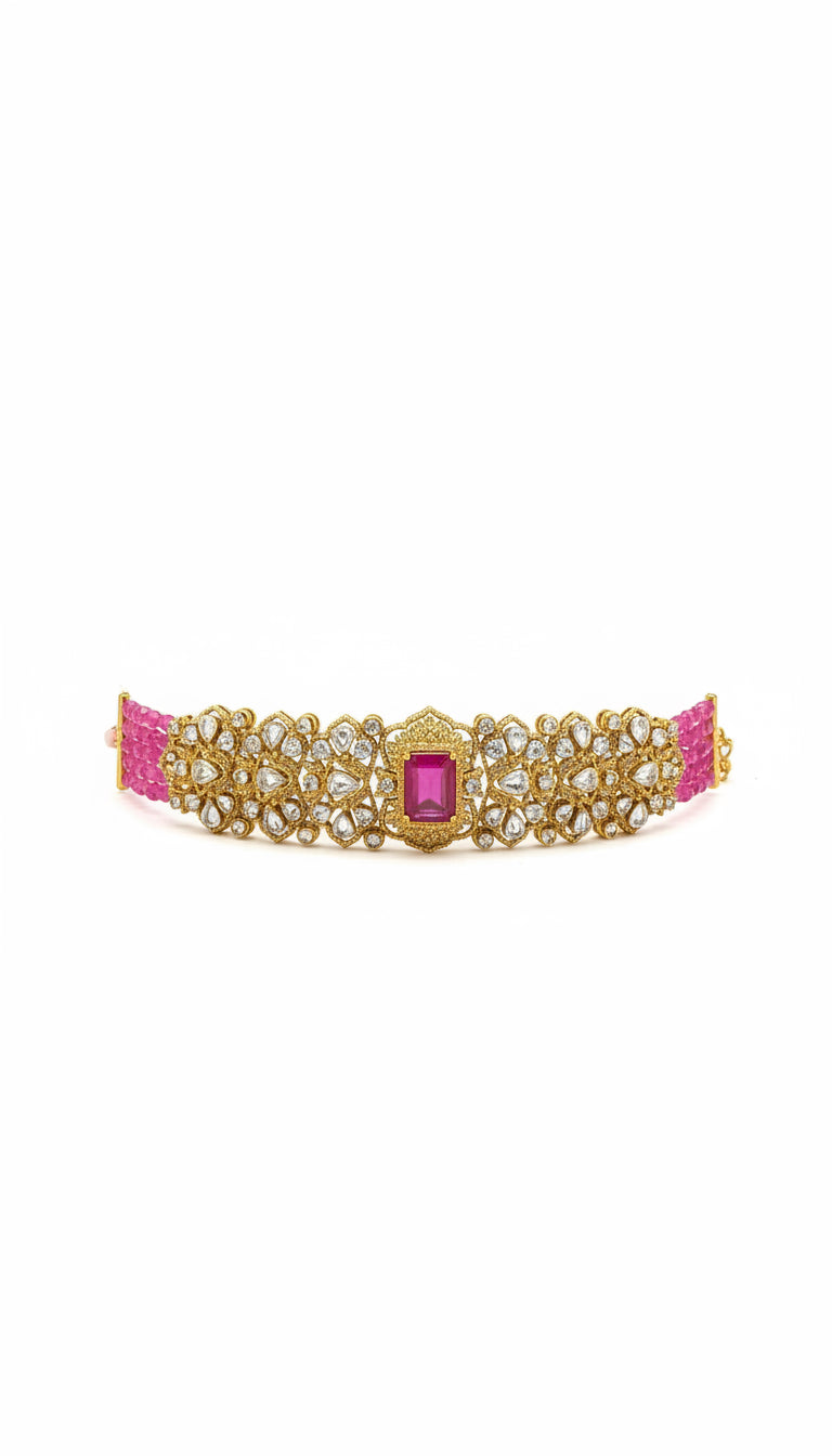 Royal Polki Choker–Bracelet Duo