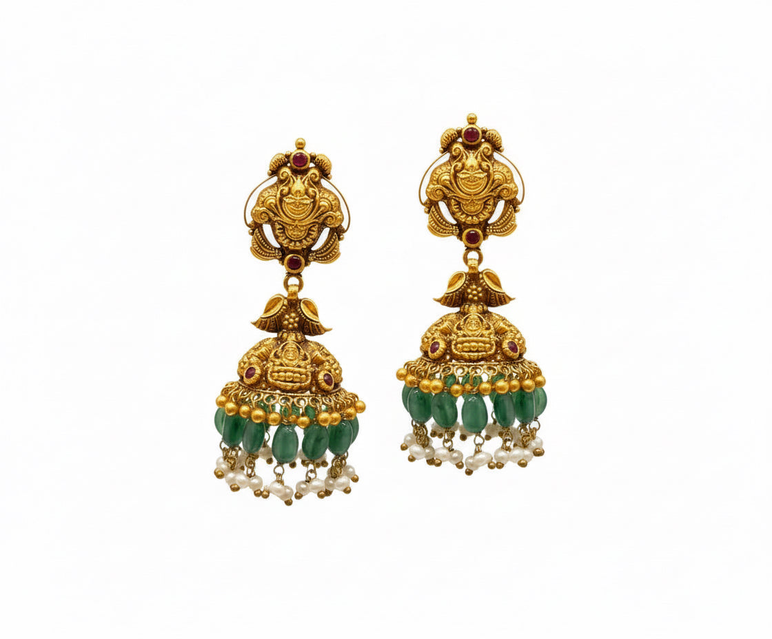 Antique Gold Jhumkas