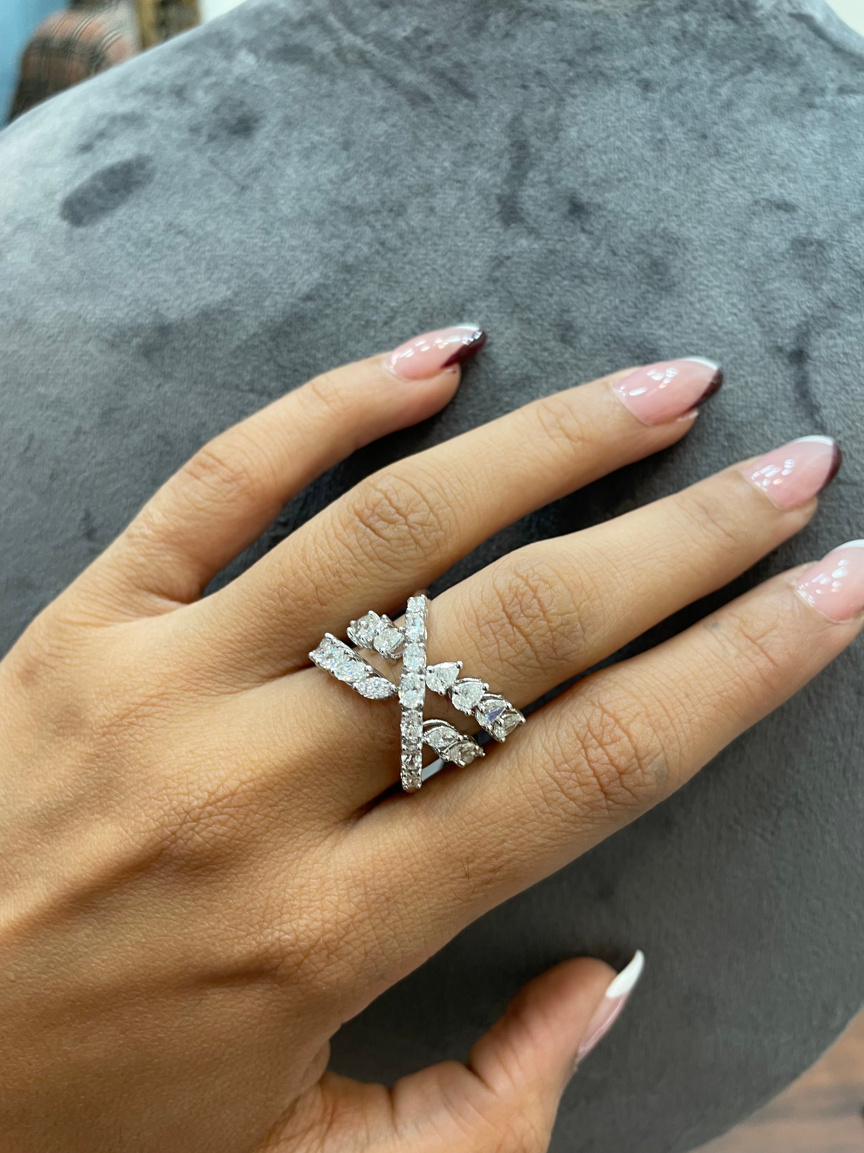 Criss-Cross Diamond Ring