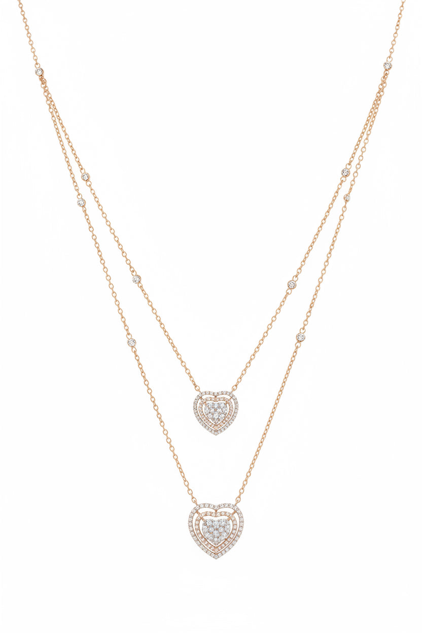 Double heart  pendent ￼