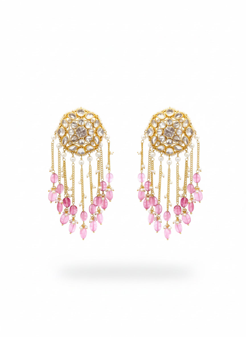Pearl & Polki Fringe Earrings