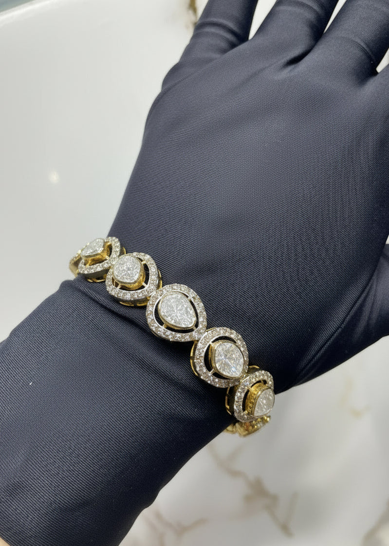 Sleek Polki Diamond Bangle