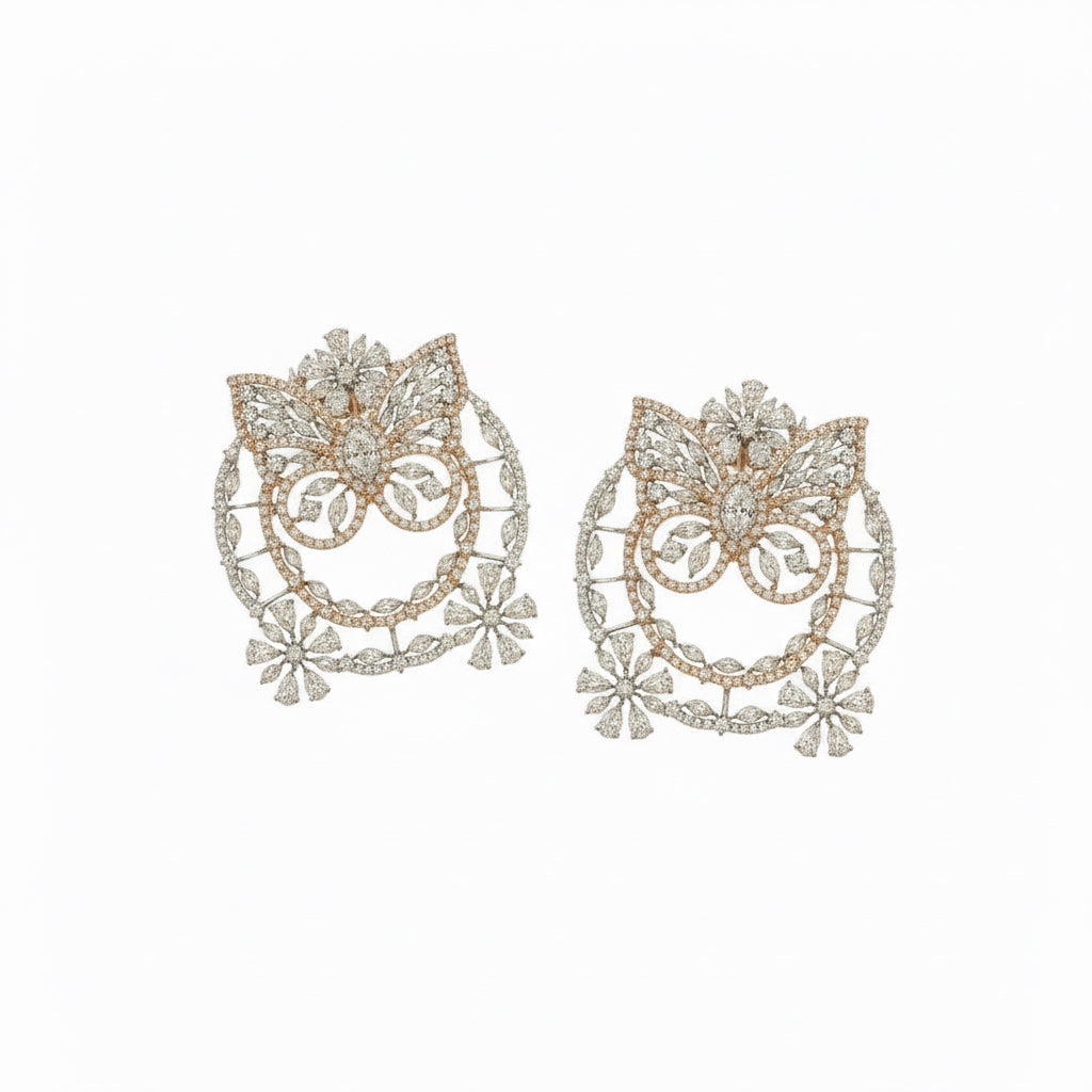 Butterfly Motif Diamond Earrings