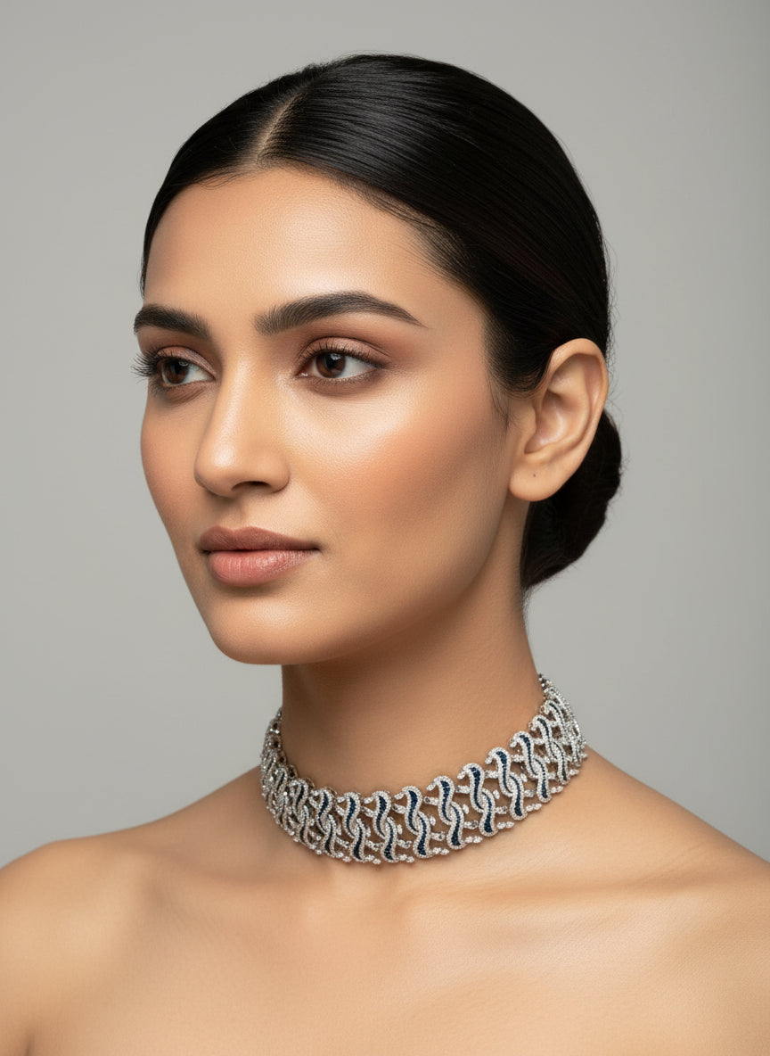 Sapphire Wave Diamond Choker