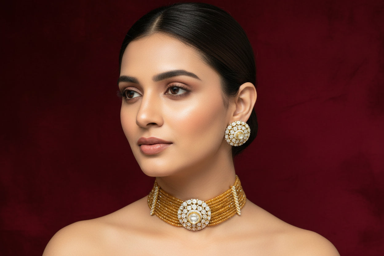 Golden Orbit Polki Choker