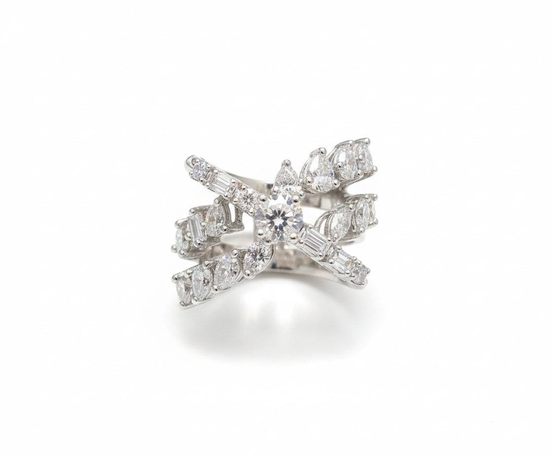 Criss-Cross Diamond Ring