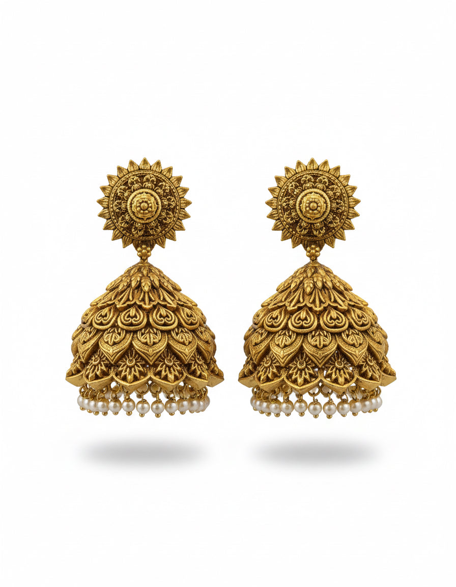 Temple Jhumka Earrings