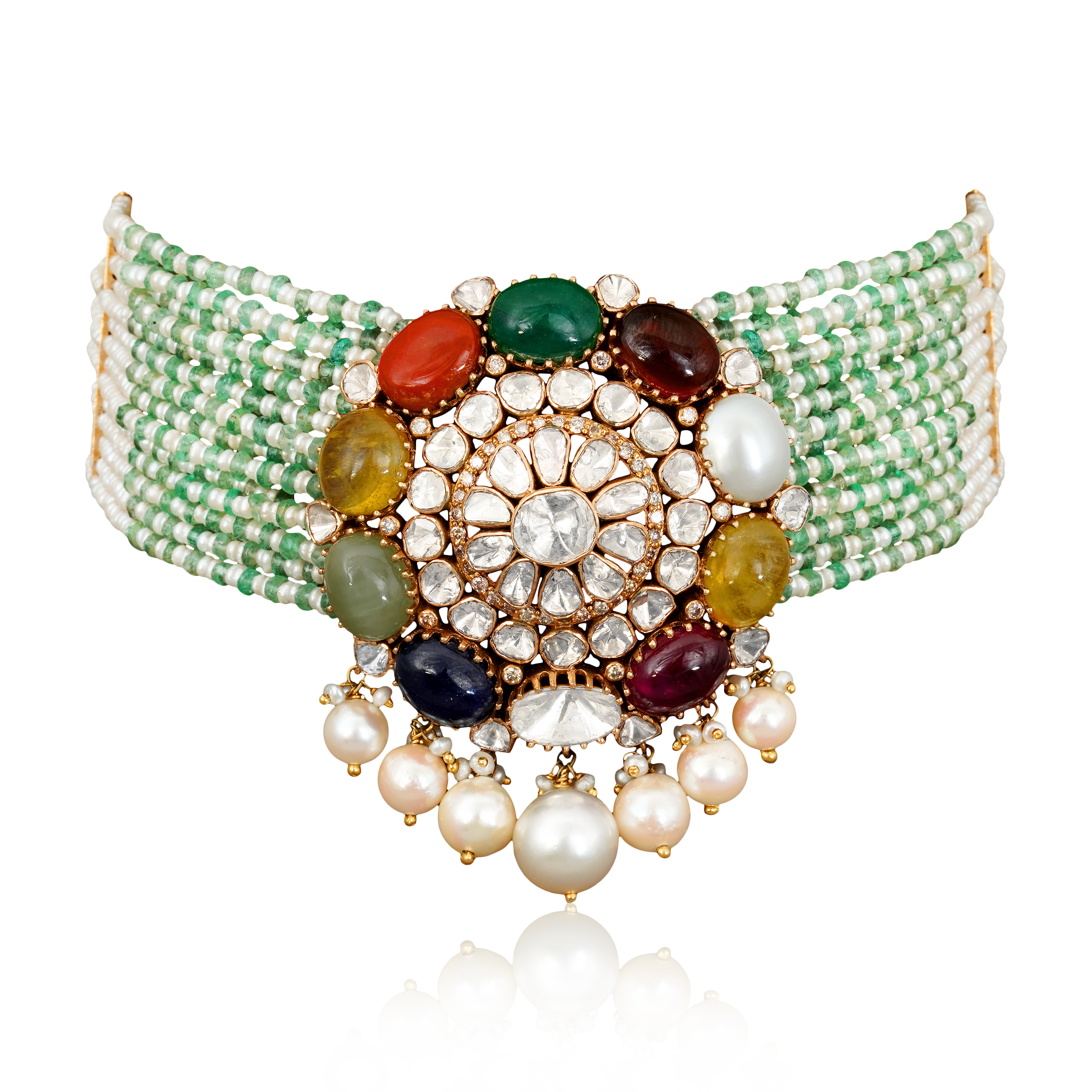 Navratan Pearl Choker