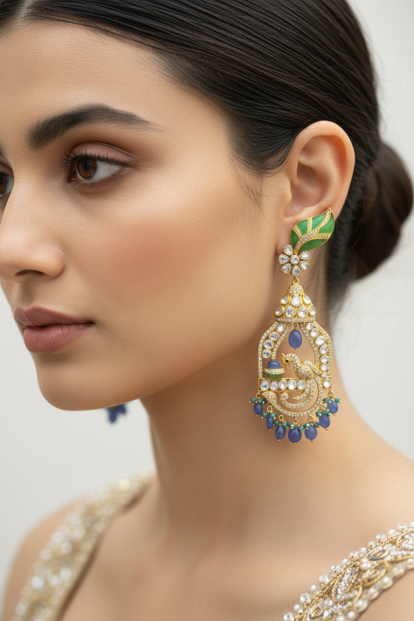 Peacock Polki Dangler