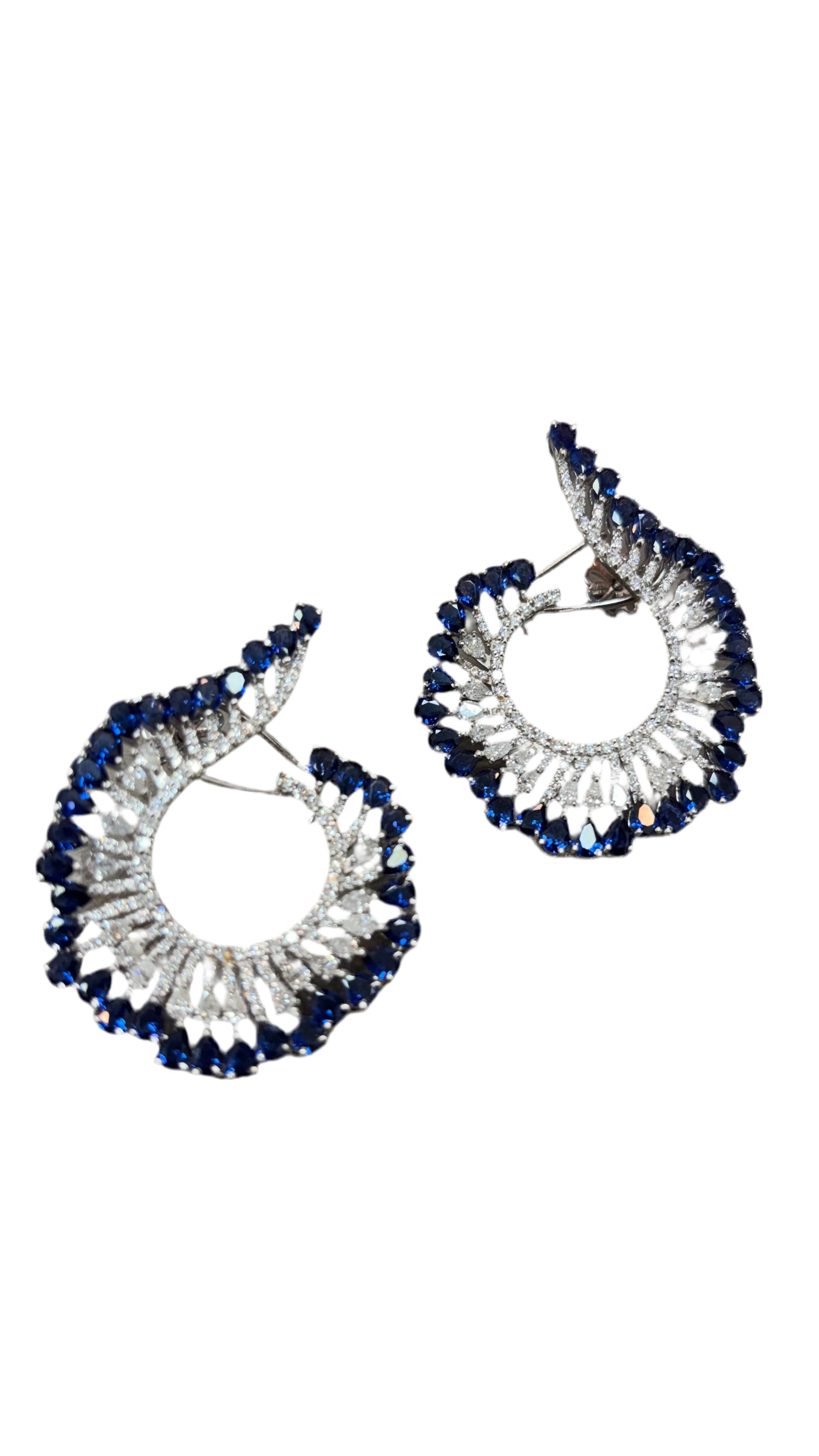 Blue Swirl Hoops