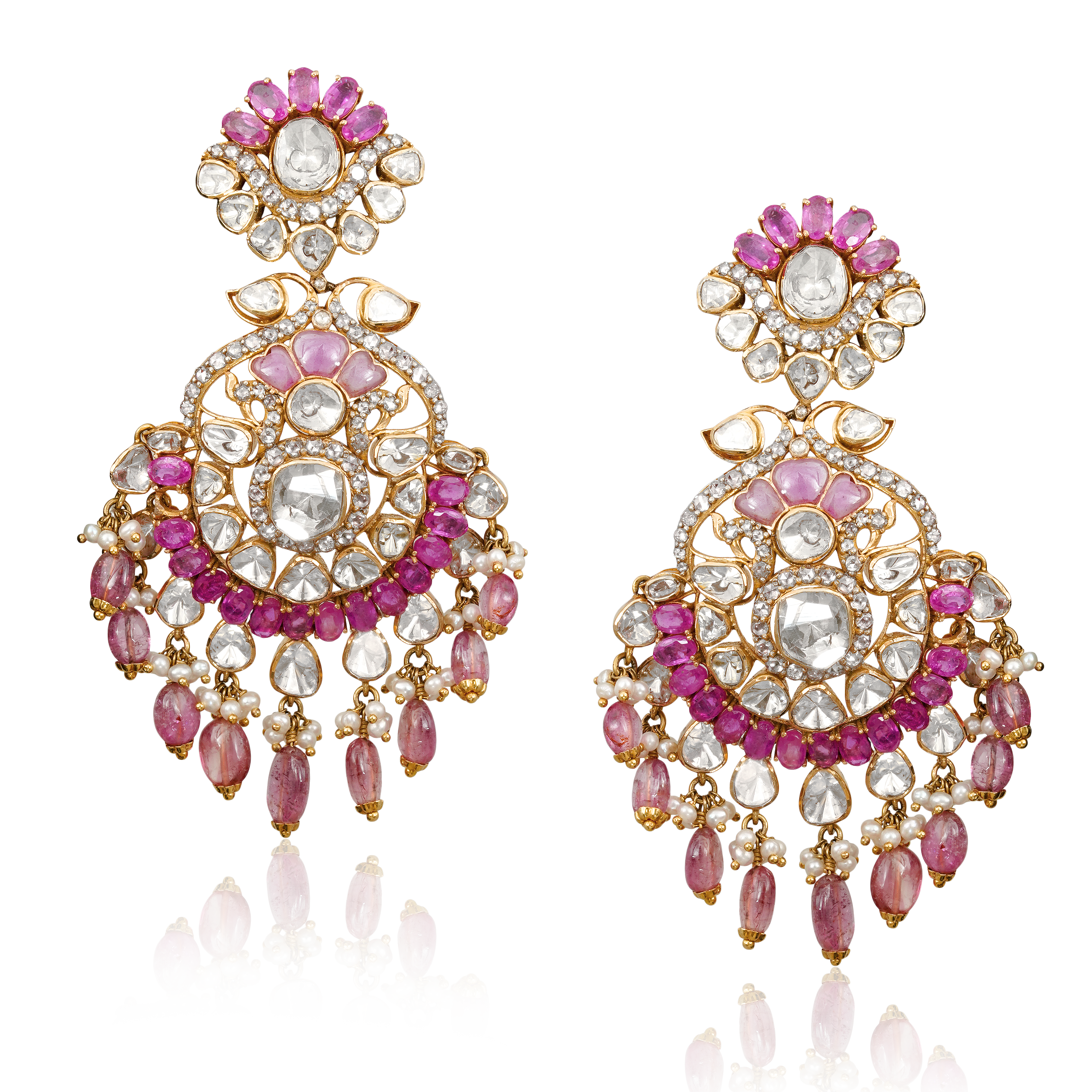 Pink Serenity Polki Diamond Elegance Set