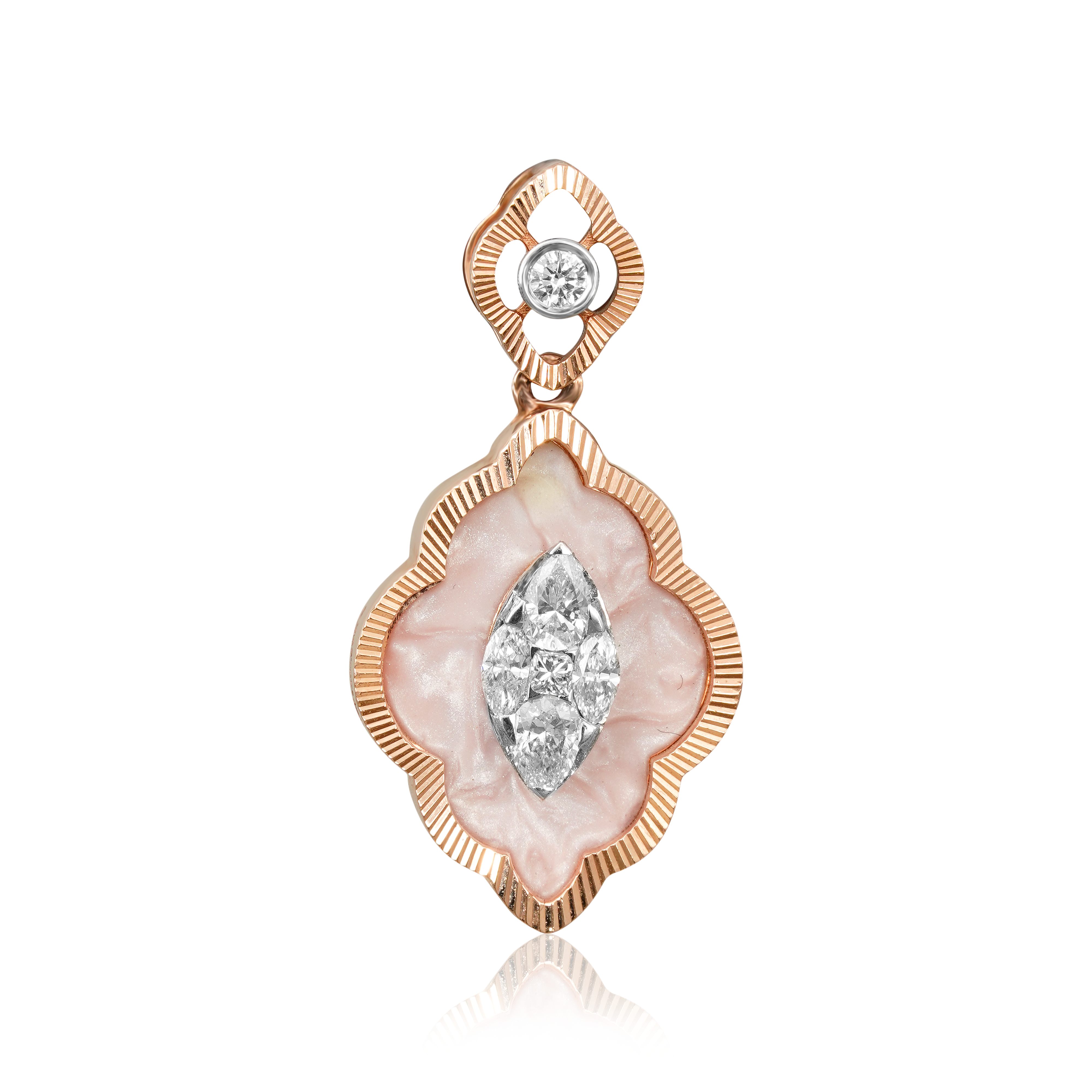 Salmon Color diamond pendant